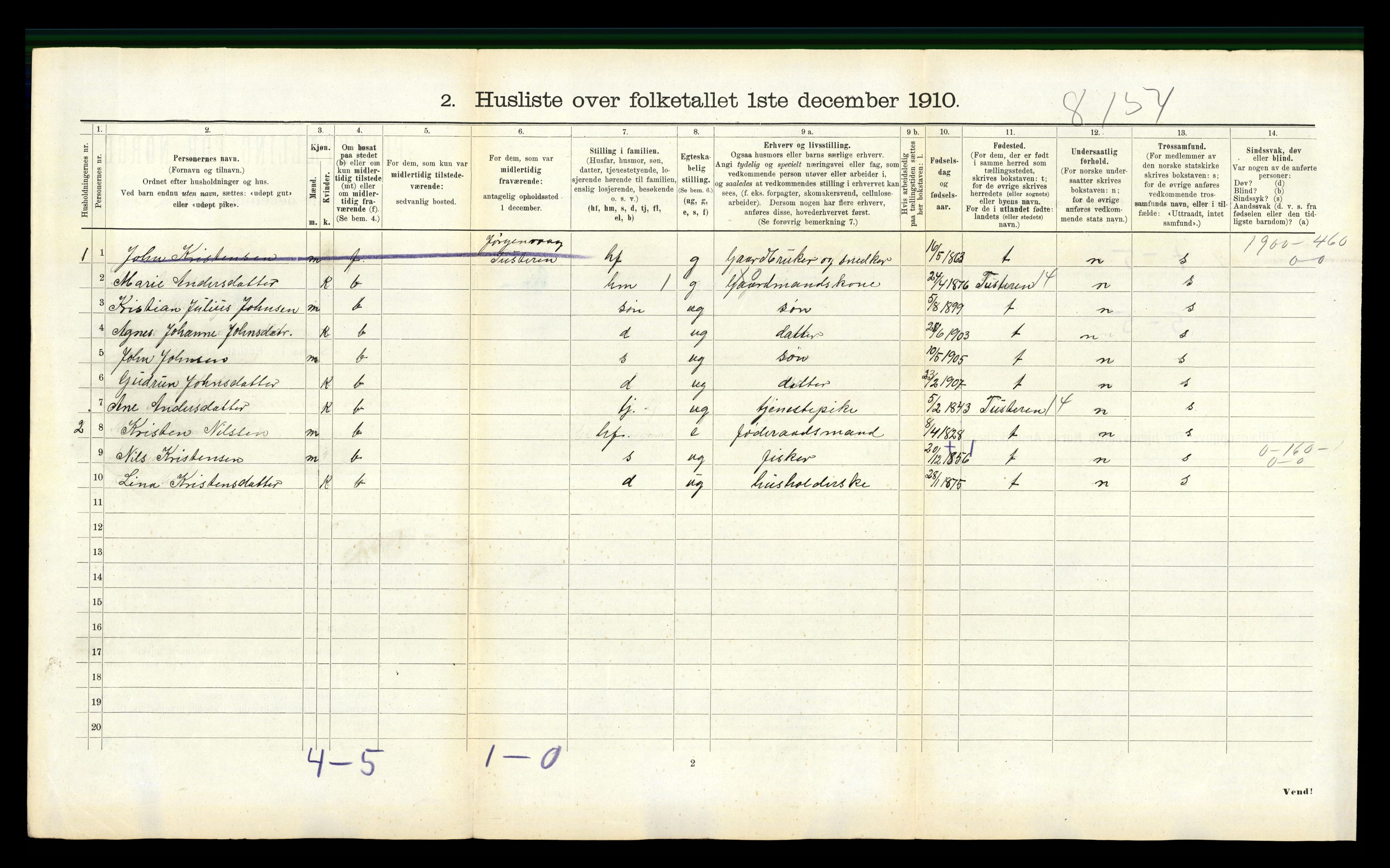 RA, Folketelling 1910 for 1559 Straumsnes herred, 1910, s. 290