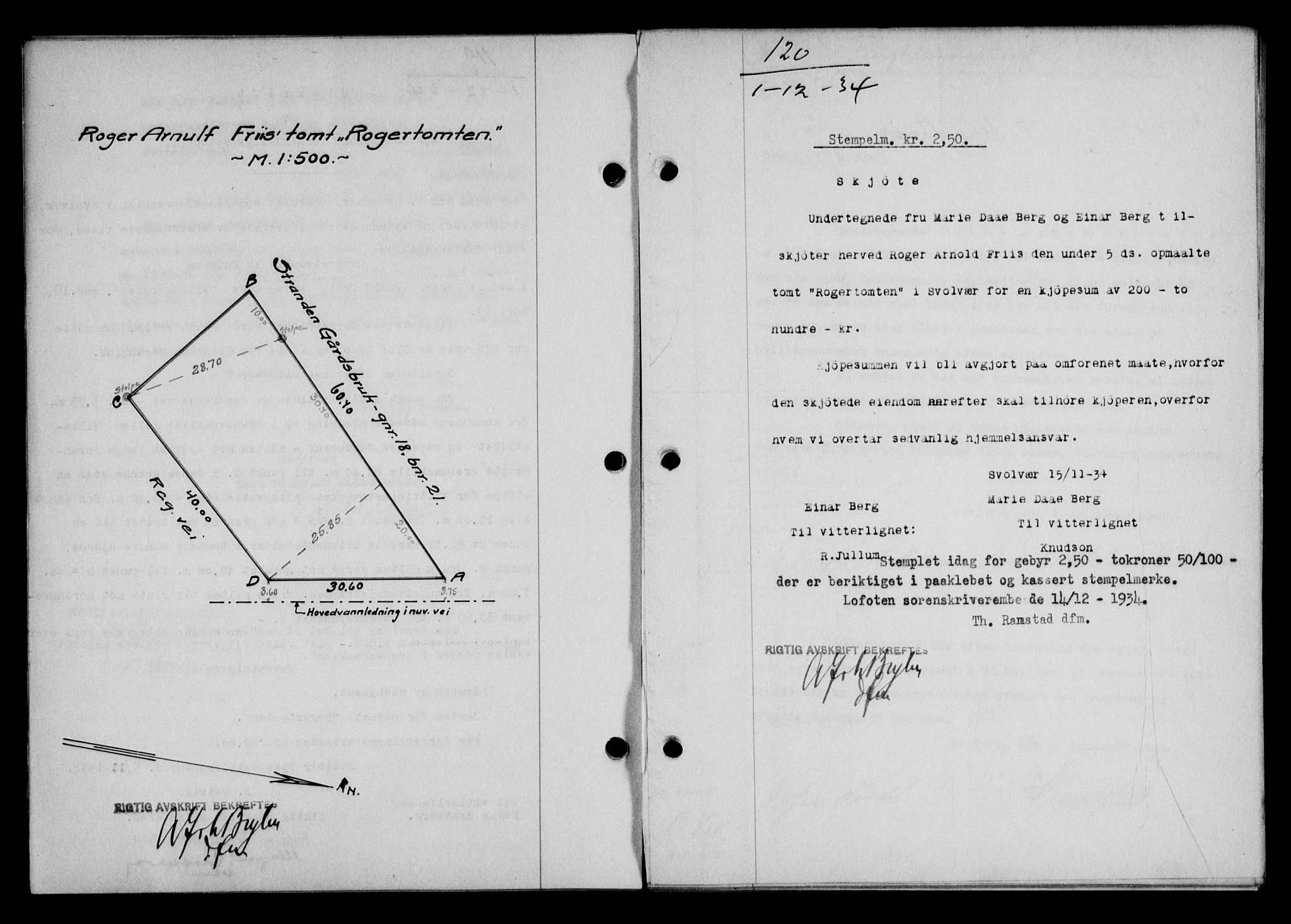 Lofoten sorenskriveri, SAT/A-0017/1/2/2C/L0030b: Pantebok nr. 30b, 1934-1934, Tingl.dato: 01.12.1934
