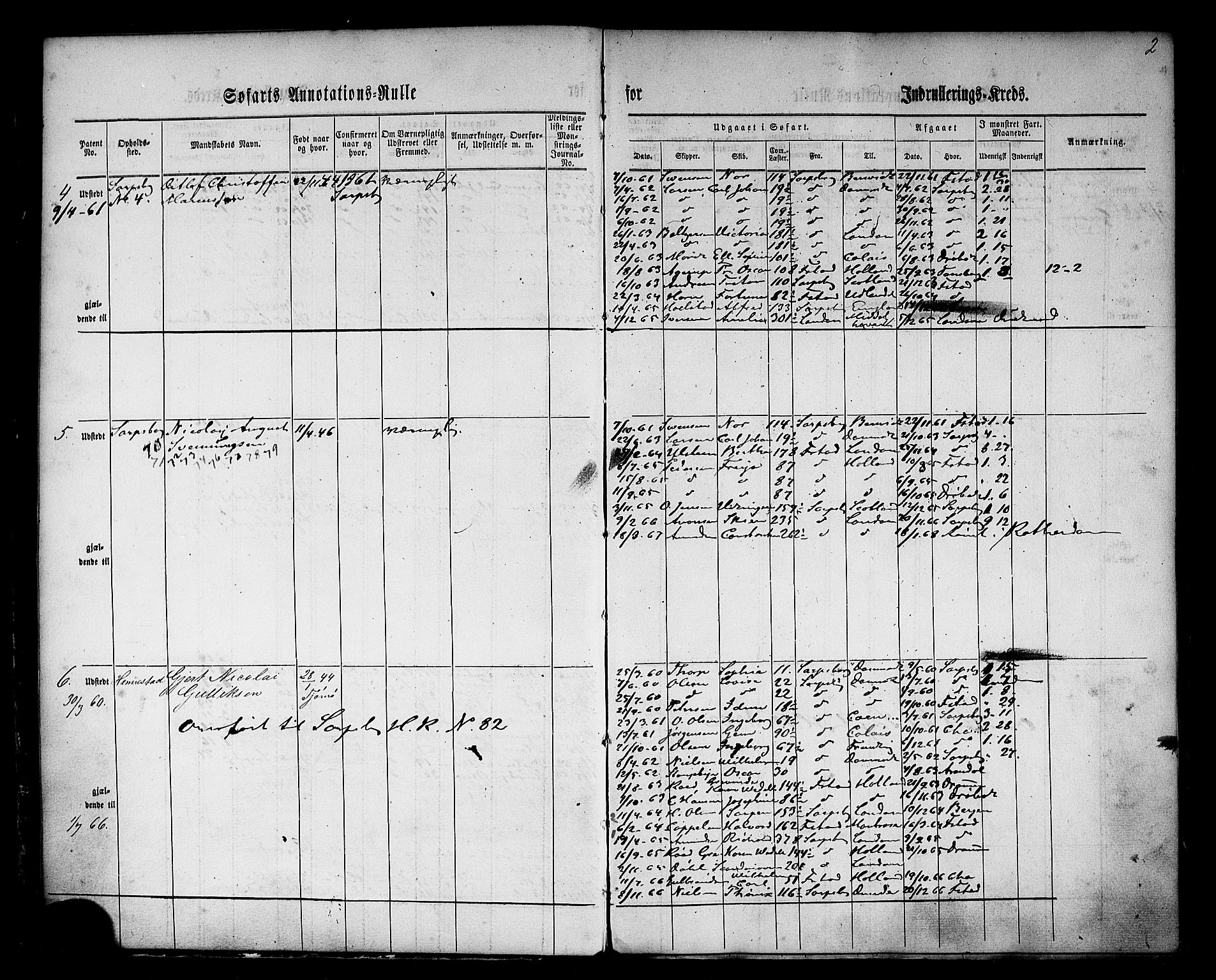 Sarpsborg mønstringskontor, SAO/A-10569c/F/Fc/Fca/L0002: Annotasjonsrulle, 1860-1868, s. 4