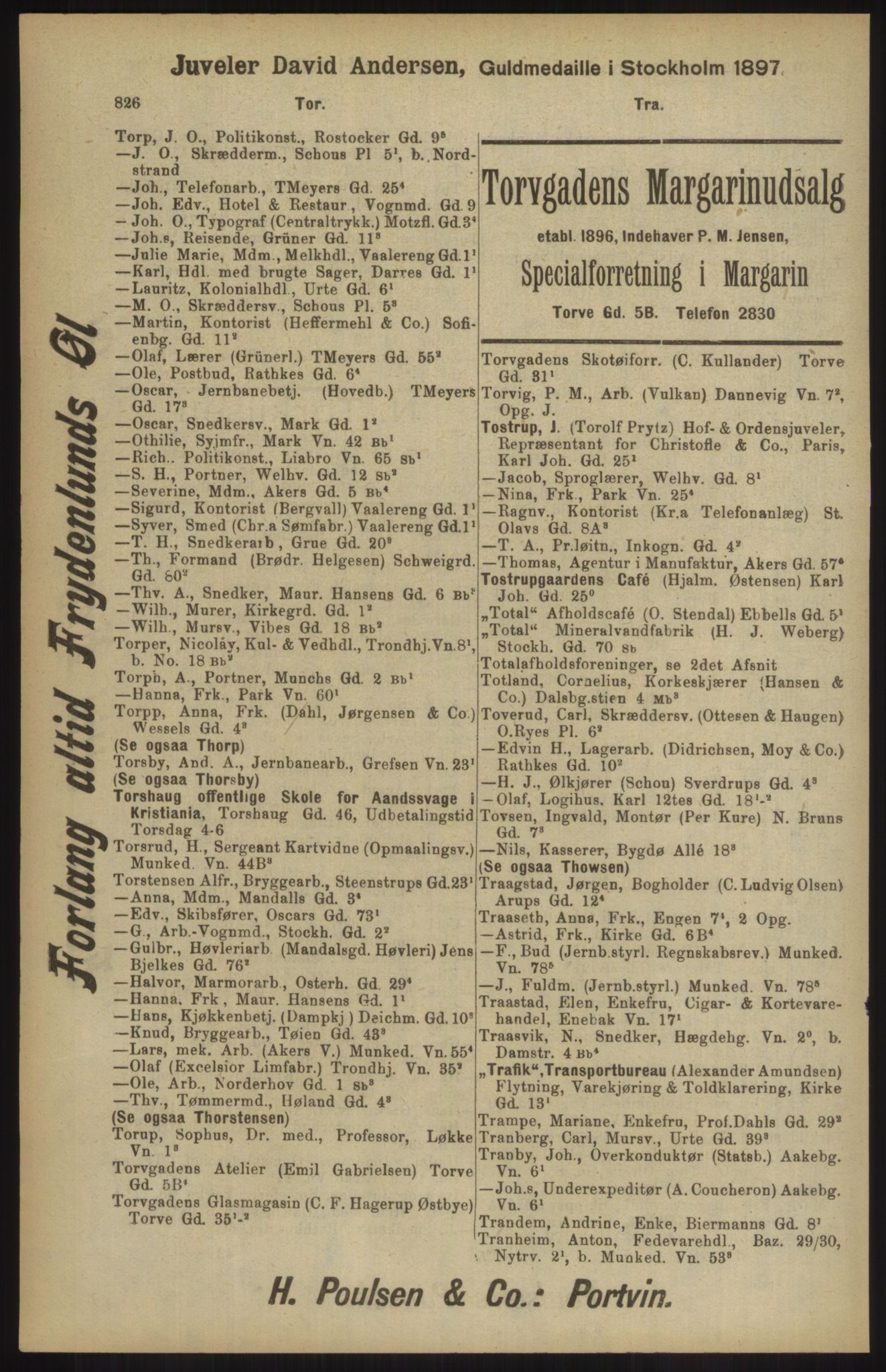 Kristiania/Oslo adressebok, PUBL/-, 1904, s. 826