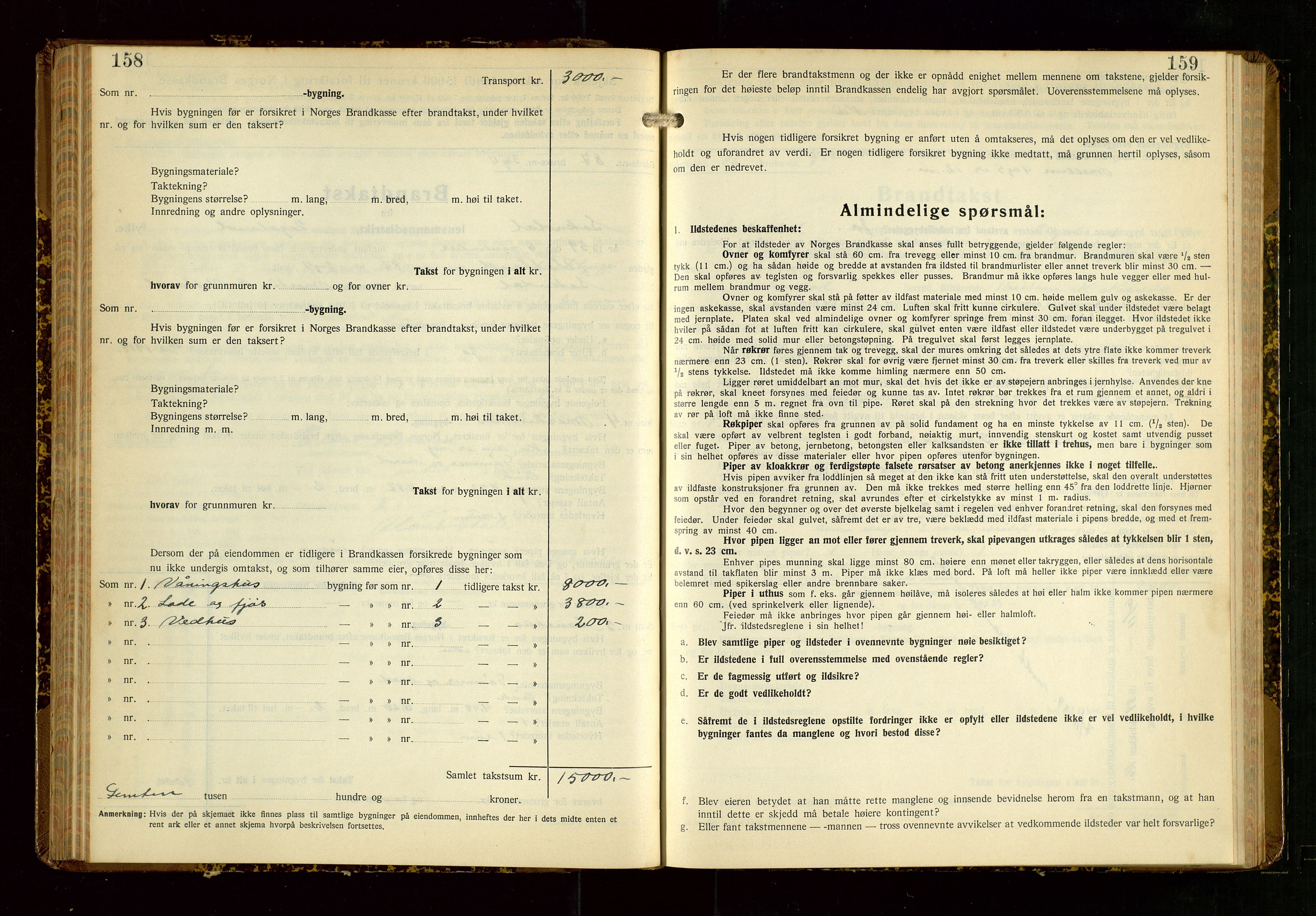 Sokndal lensmannskontor, AV/SAST-A-100417/Gob/L0008: "Brandtakst-Protokoll", 1937-1955, s. 158-159