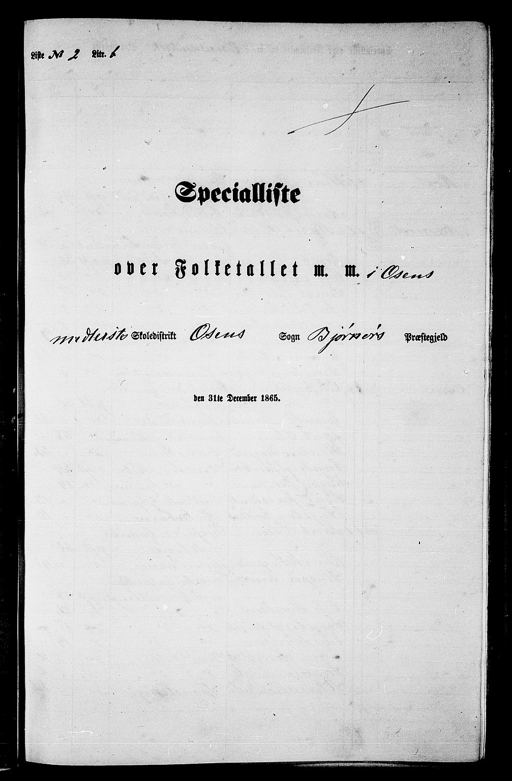 RA, Folketelling 1865 for 1632P Bjørnør prestegjeld, 1865, s. 36