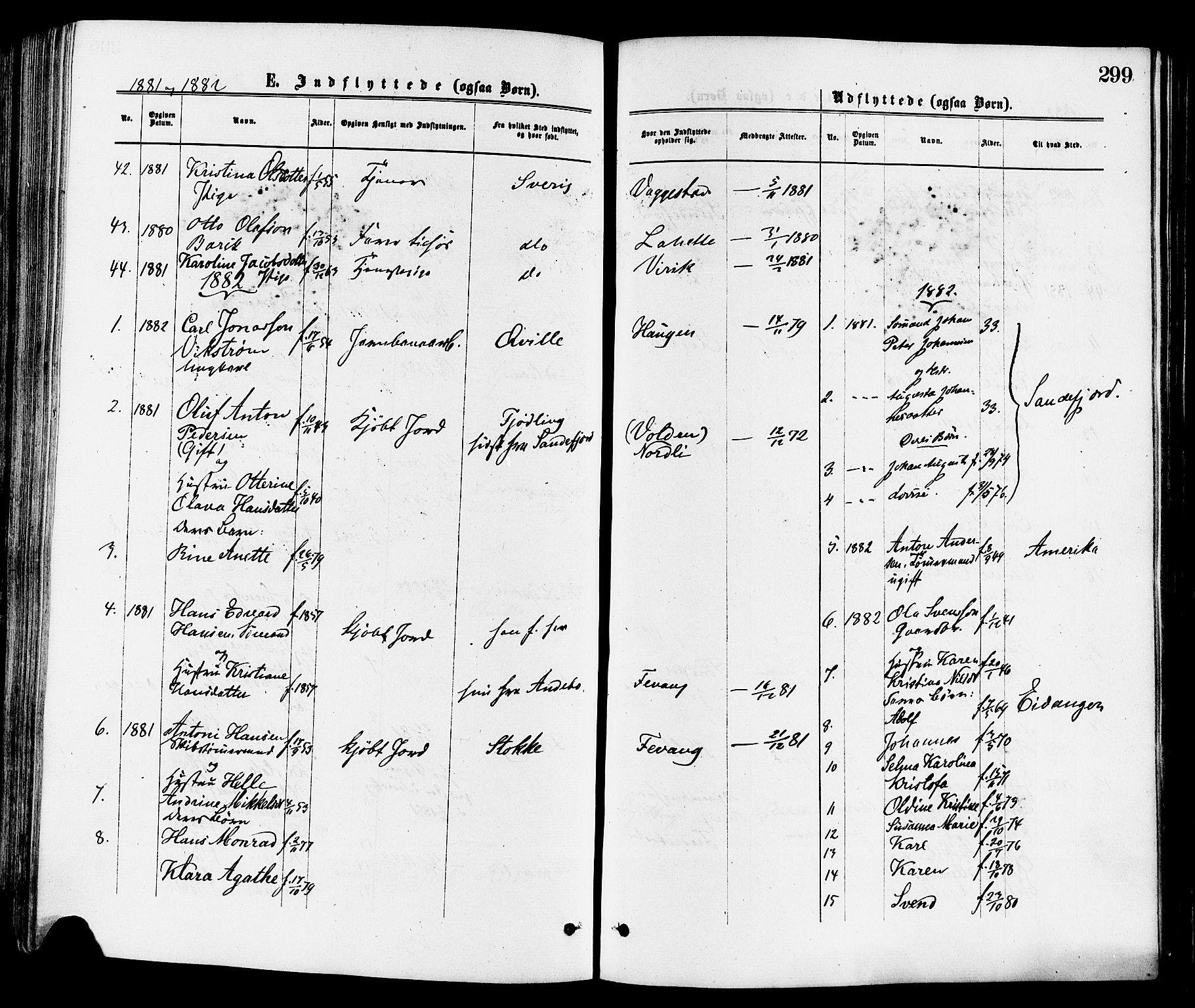 Sandar kirkebøker, AV/SAKO-A-243/F/Fa/L0011: Ministerialbok nr. 11, 1872-1882, s. 299