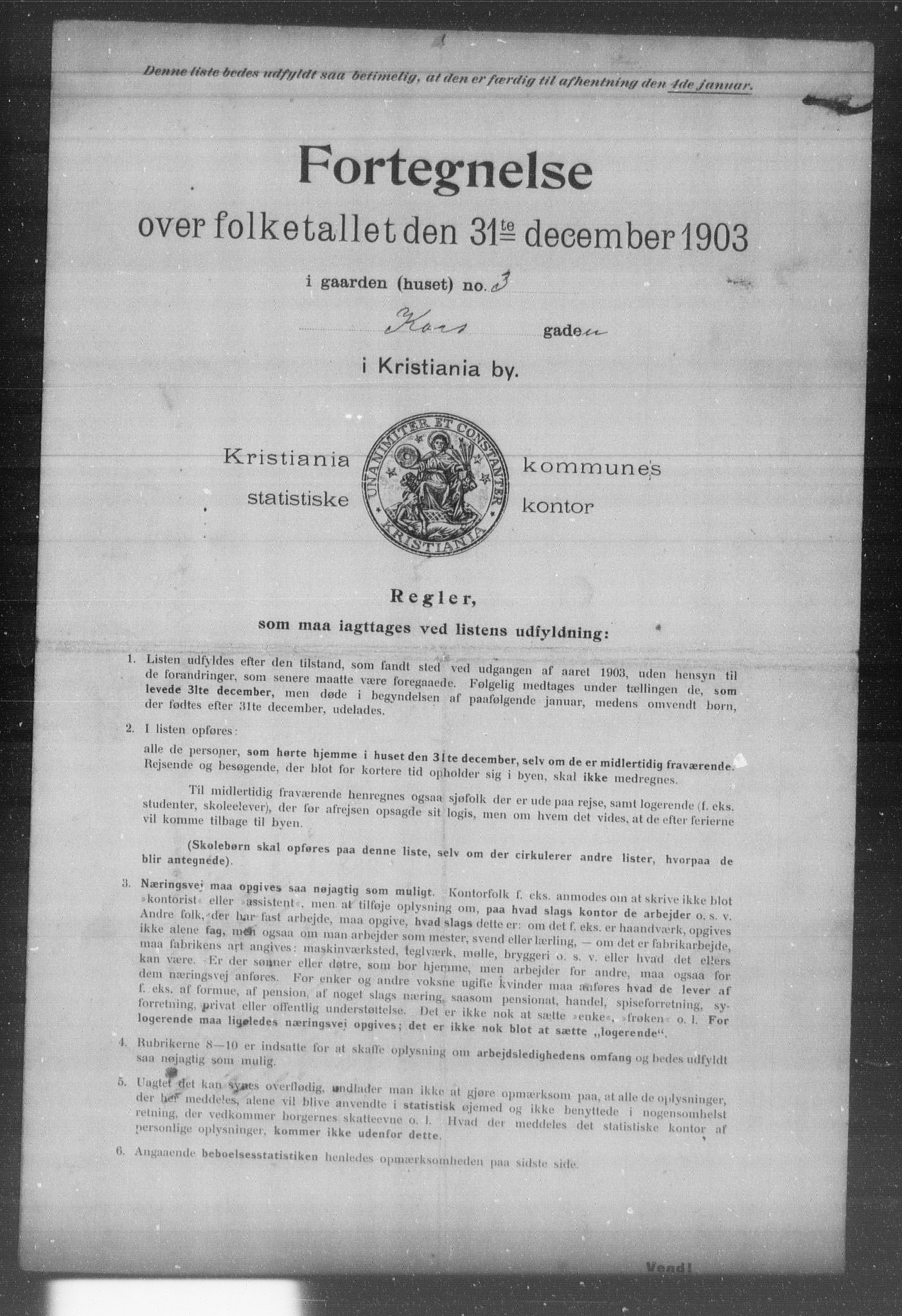 OBA, Kommunal folketelling 31.12.1903 for Kristiania kjøpstad, 1903, s. 10501