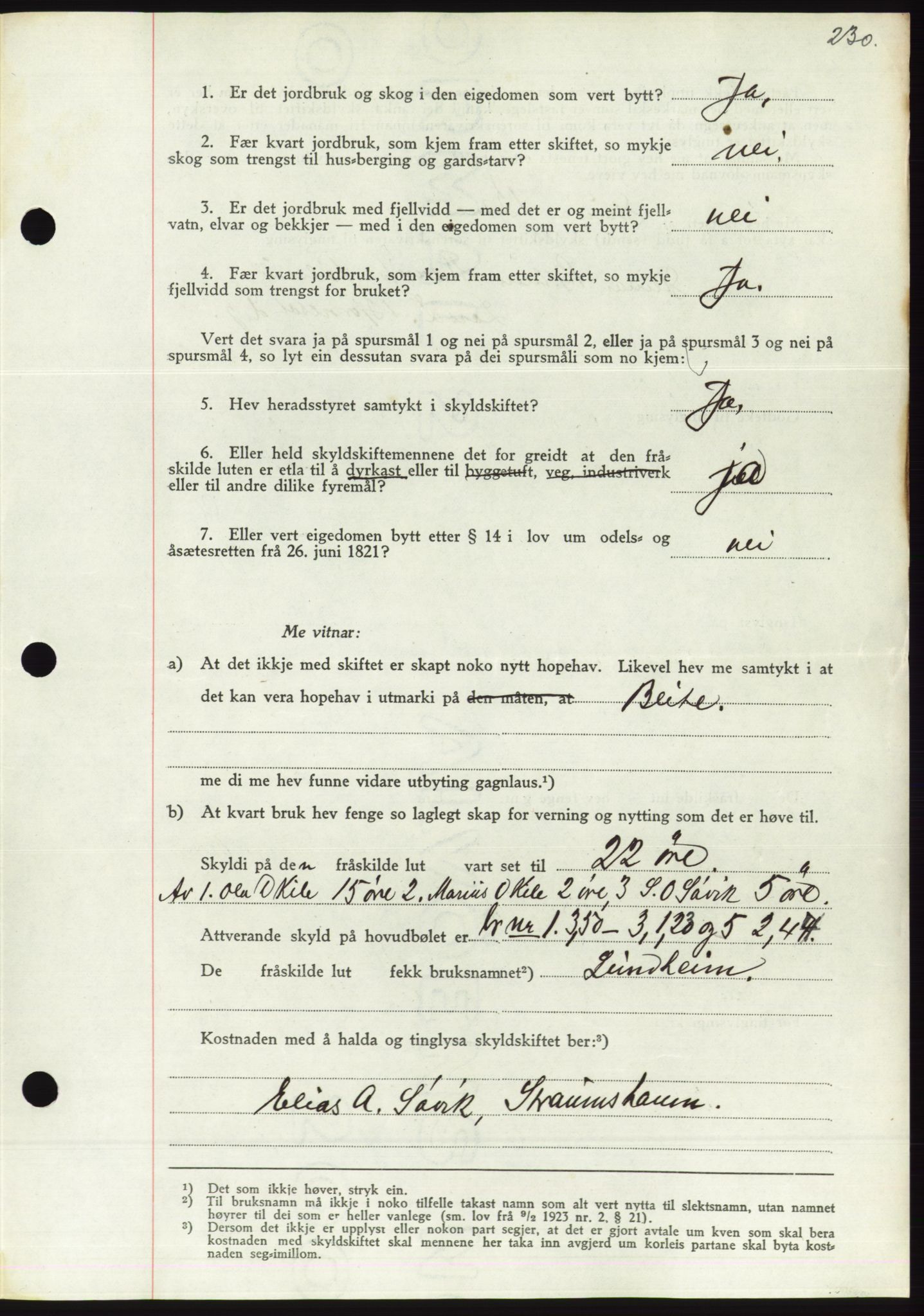 Søre Sunnmøre sorenskriveri, AV/SAT-A-4122/1/2/2C/L0063: Pantebok nr. 57, 1937-1937, Dagboknr: 837/1937