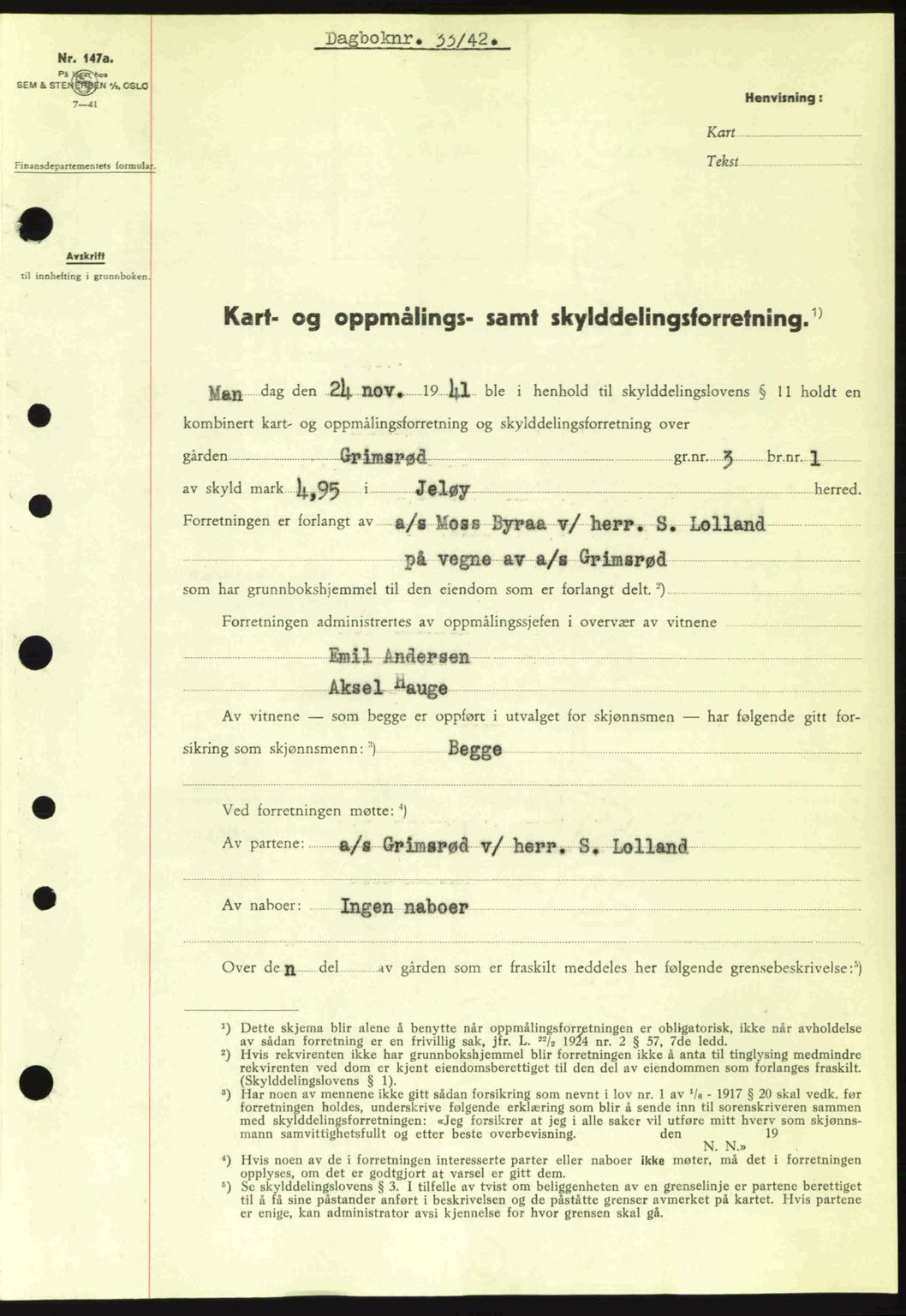 Moss sorenskriveri, SAO/A-10168: Pantebok nr. A9, 1941-1942, Dagboknr: 33/1942