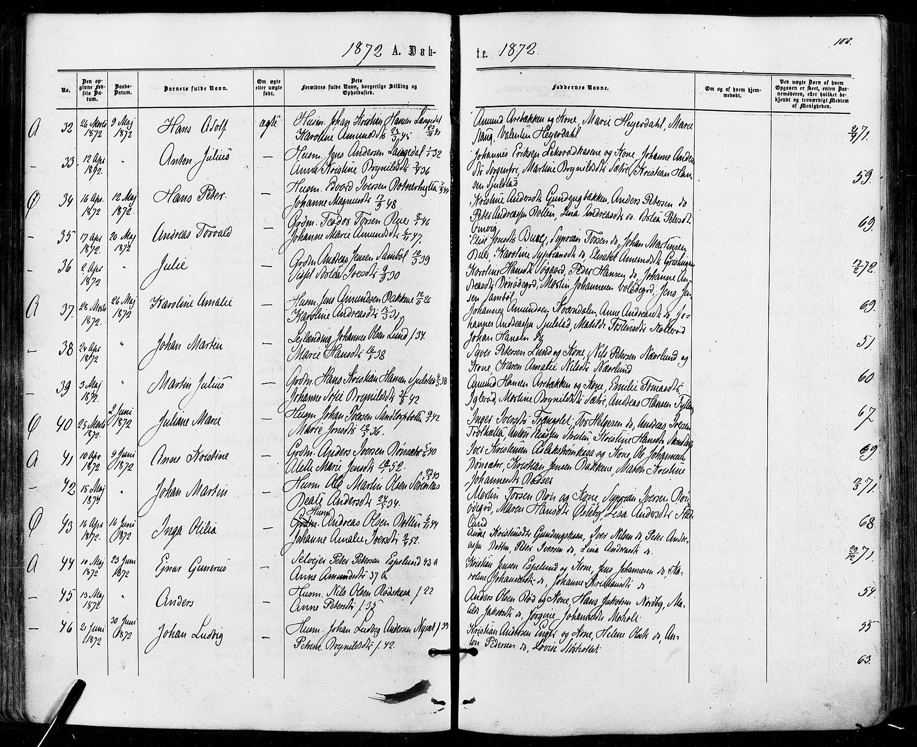 Aremark prestekontor Kirkebøker, AV/SAO-A-10899/F/Fc/L0004: Ministerialbok nr. III 4, 1866-1877, s. 107-108