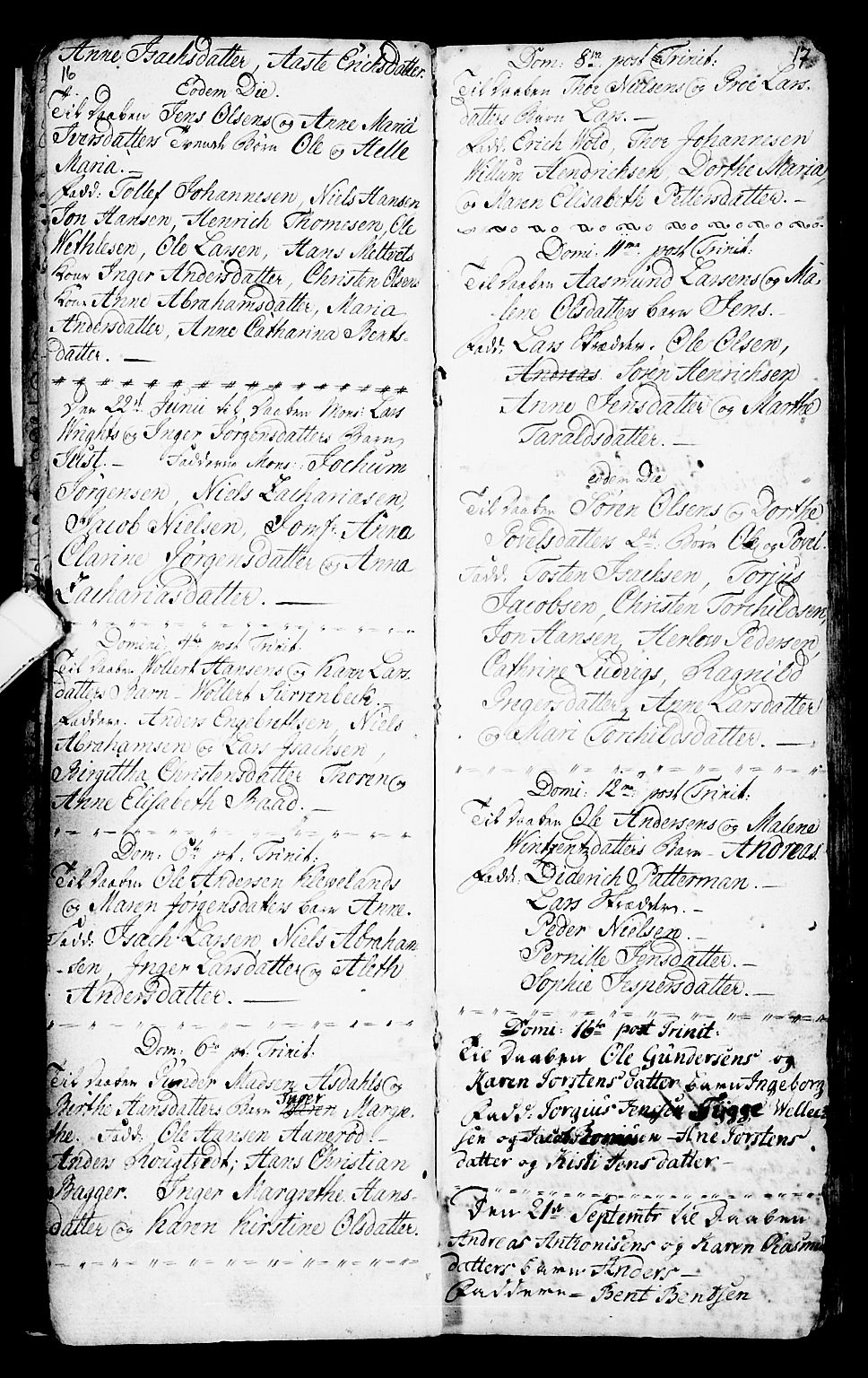 Porsgrunn kirkebøker , SAKO/A-104/G/Ga/L0001: Klokkerbok nr. I 1, 1766-1790, s. 16-17