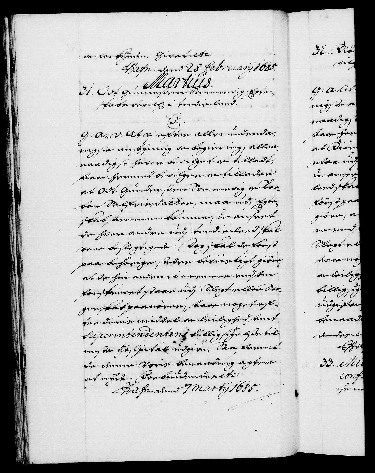Danske Kanselli 1572-1799, RA/EA-3023/F/Fc/Fca/Fcaa/L0014: Norske registre (mikrofilm), 1685-1687, s. 39b