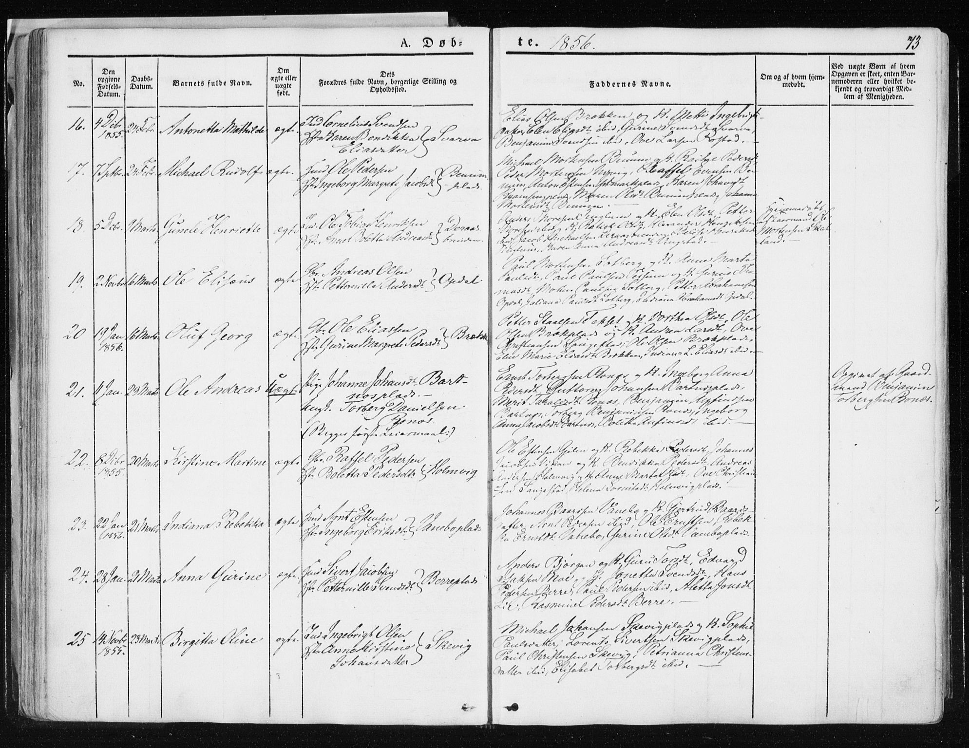 Ministerialprotokoller, klokkerbøker og fødselsregistre - Nord-Trøndelag, AV/SAT-A-1458/741/L0393: Ministerialbok nr. 741A07, 1849-1863, s. 73