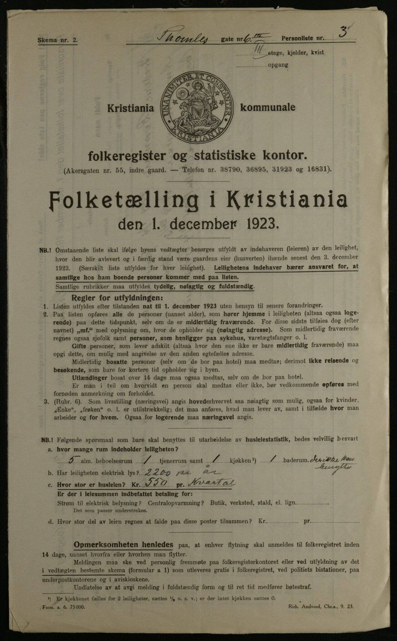 OBA, Kommunal folketelling 1.12.1923 for Kristiania, 1923, s. 120970