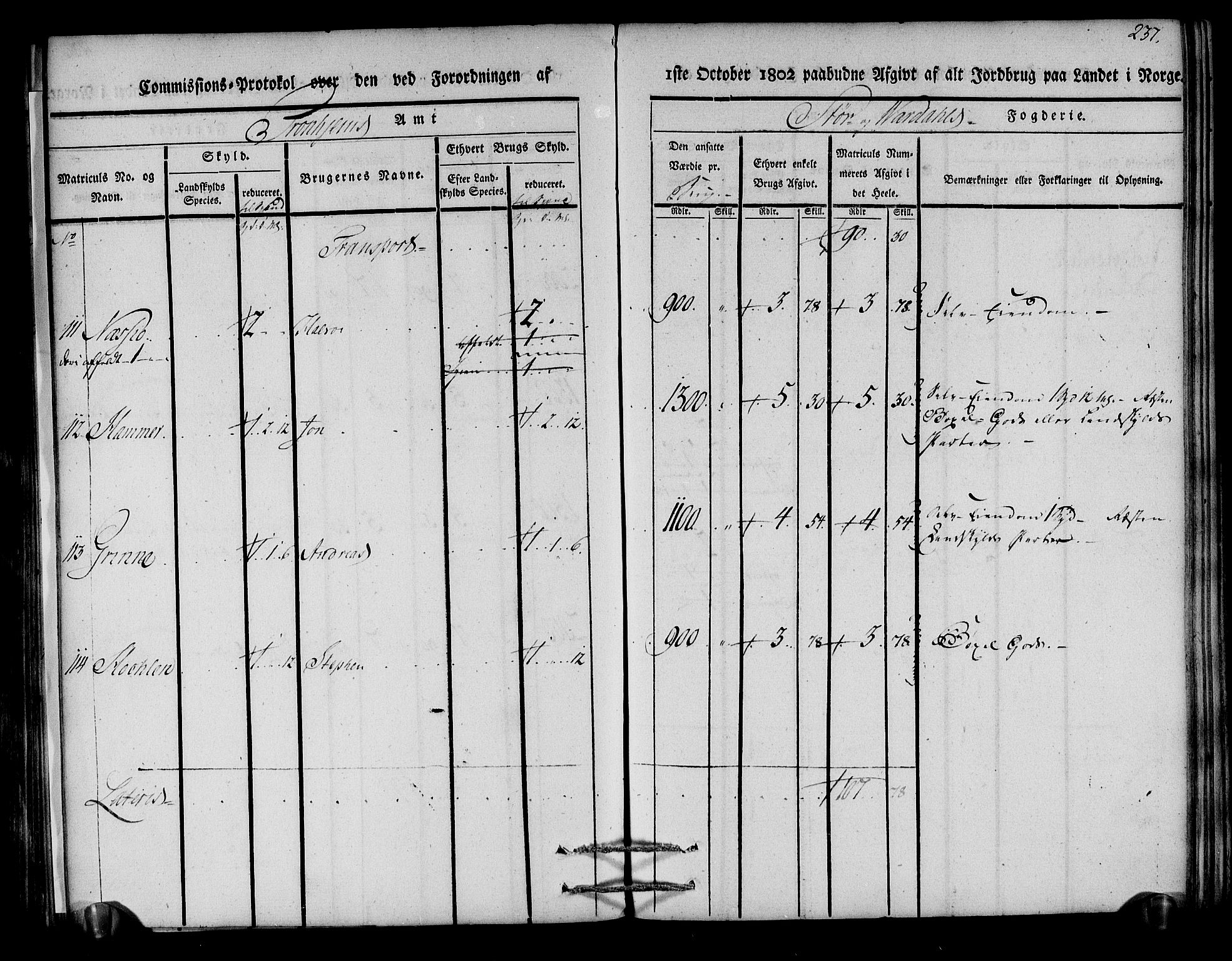 Rentekammeret inntil 1814, Realistisk ordnet avdeling, AV/RA-EA-4070/N/Ne/Nea/L0148: Stjørdal og Verdal fogderi. Kommisjonsprotokoll, 1803, s. 239