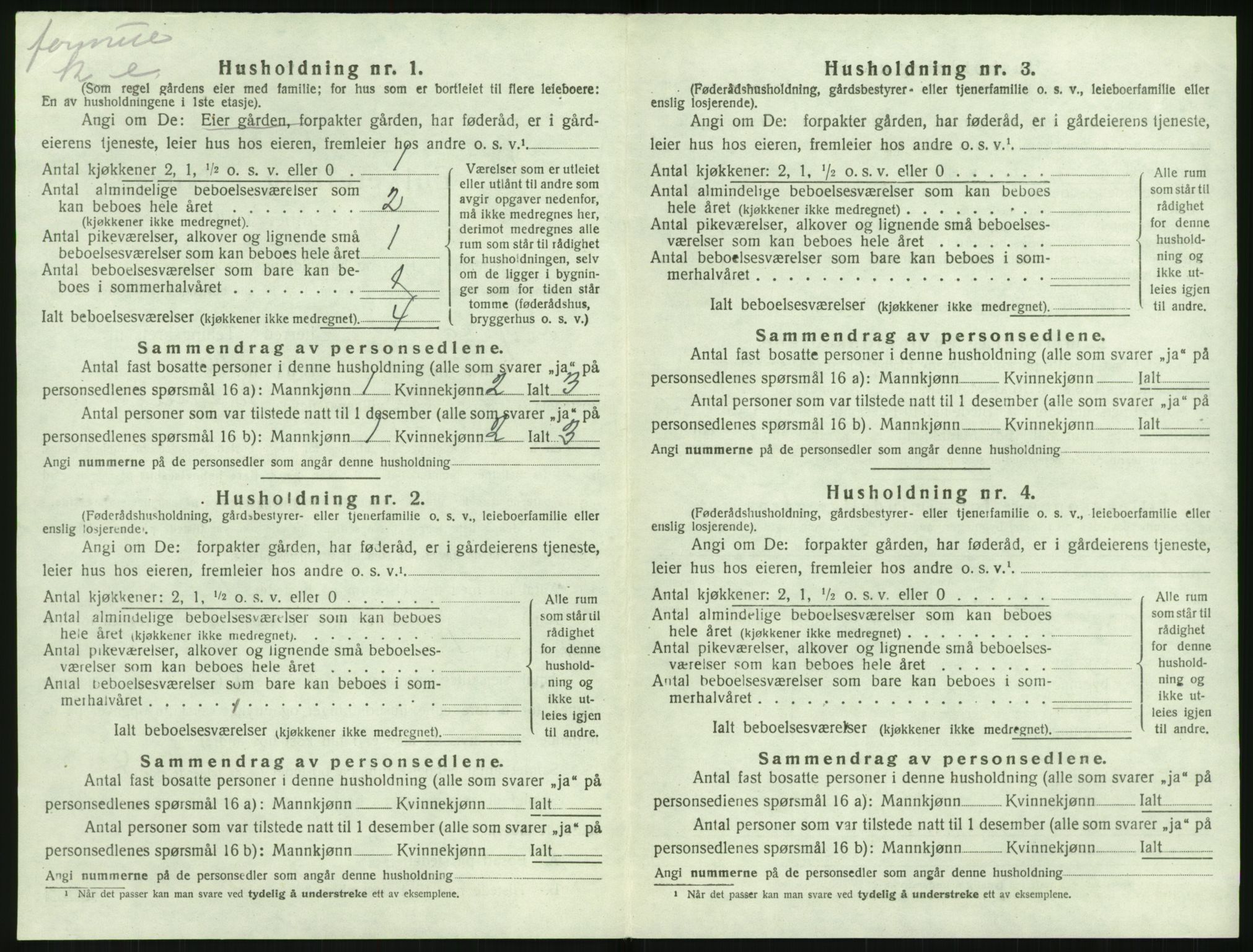 SAK, Folketelling 1920 for 0915 Dypvåg herred, 1920, s. 310