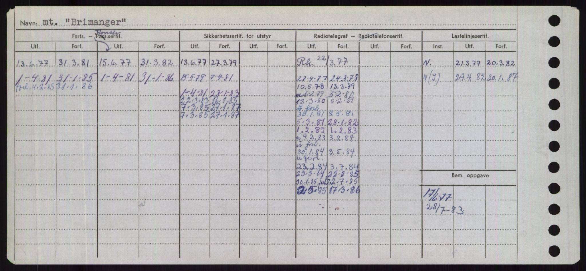 Sjøfartsdirektoratet med forløpere, Skipsmålingen, RA/S-1627/H/Hd/L0005: Fartøy, Br-Byg, s. 262