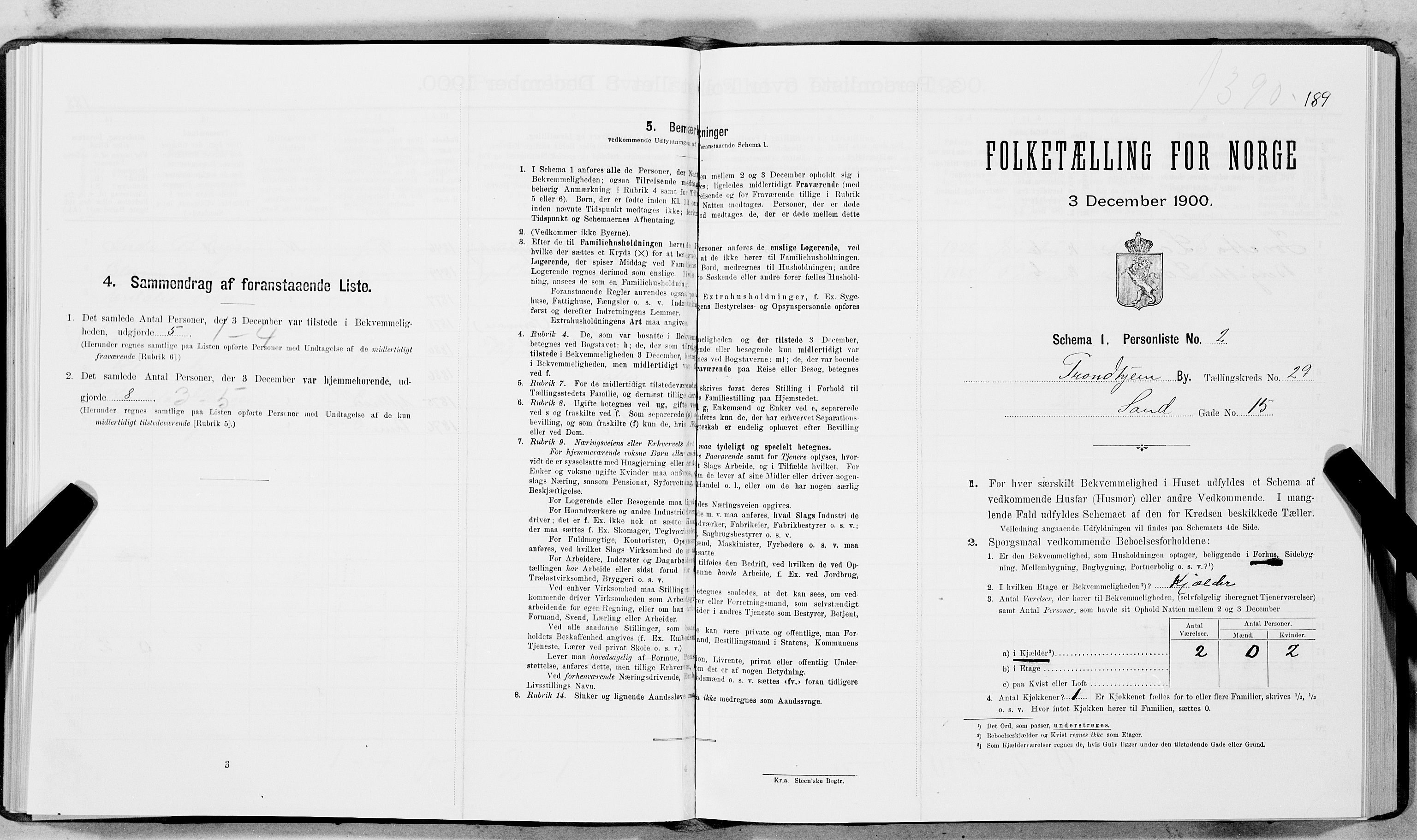 SAT, Folketelling 1900 for 1601 Trondheim kjøpstad, 1900, s. 4645