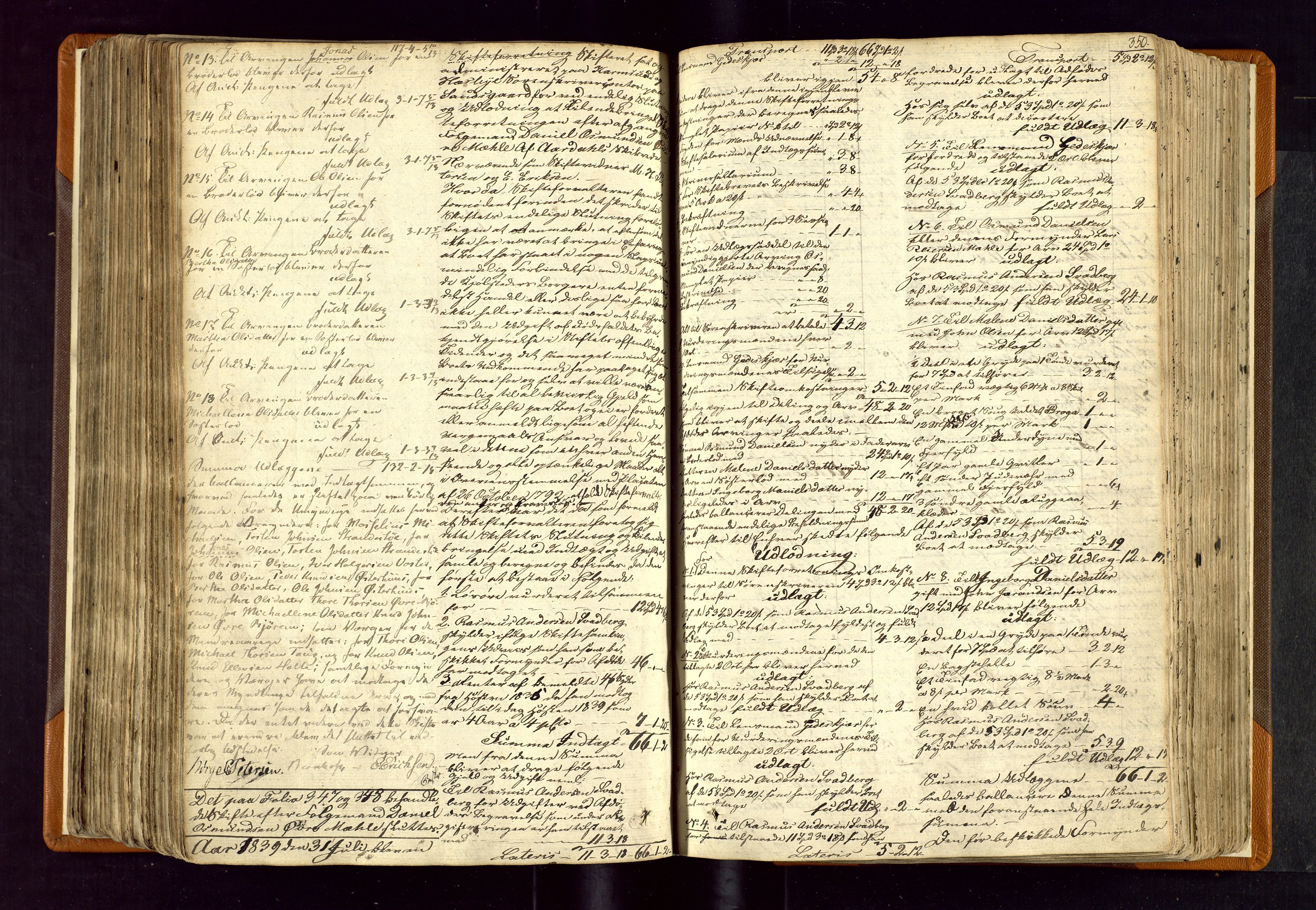 Karmsund sorenskriveri, AV/SAST-A-100311/01/IV/IVDBB/L0001: SKIFTEPROTOKOLL HESBY BC 1, 1831-1856, s. 349b-350a