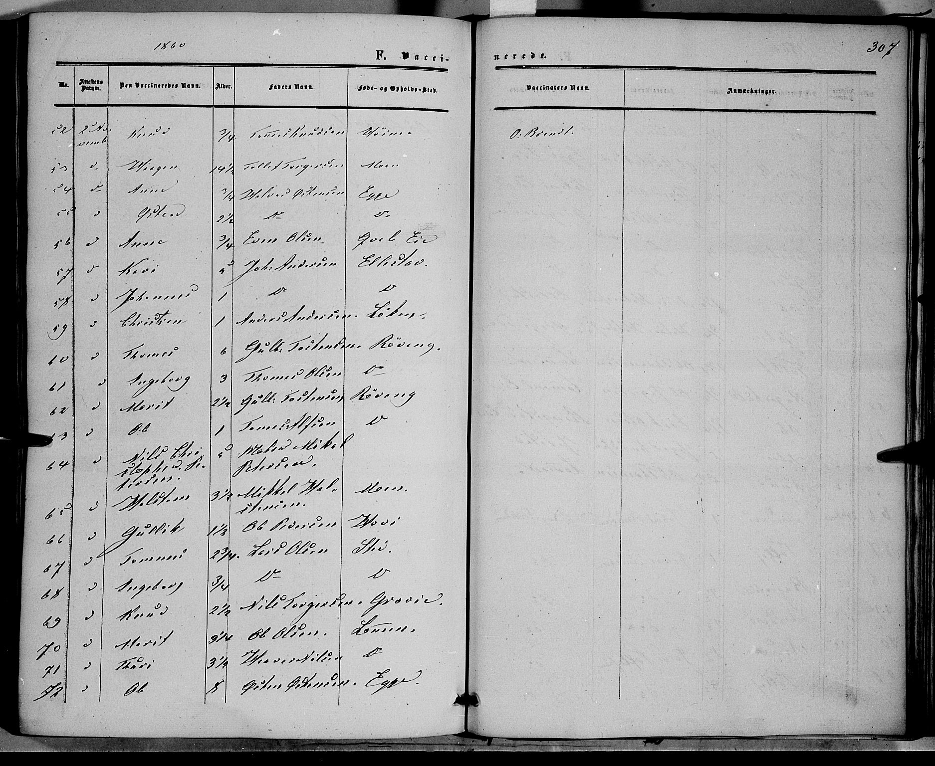 Vestre Slidre prestekontor, SAH/PREST-136/H/Ha/Haa/L0002: Ministerialbok nr. 2, 1856-1864, s. 307