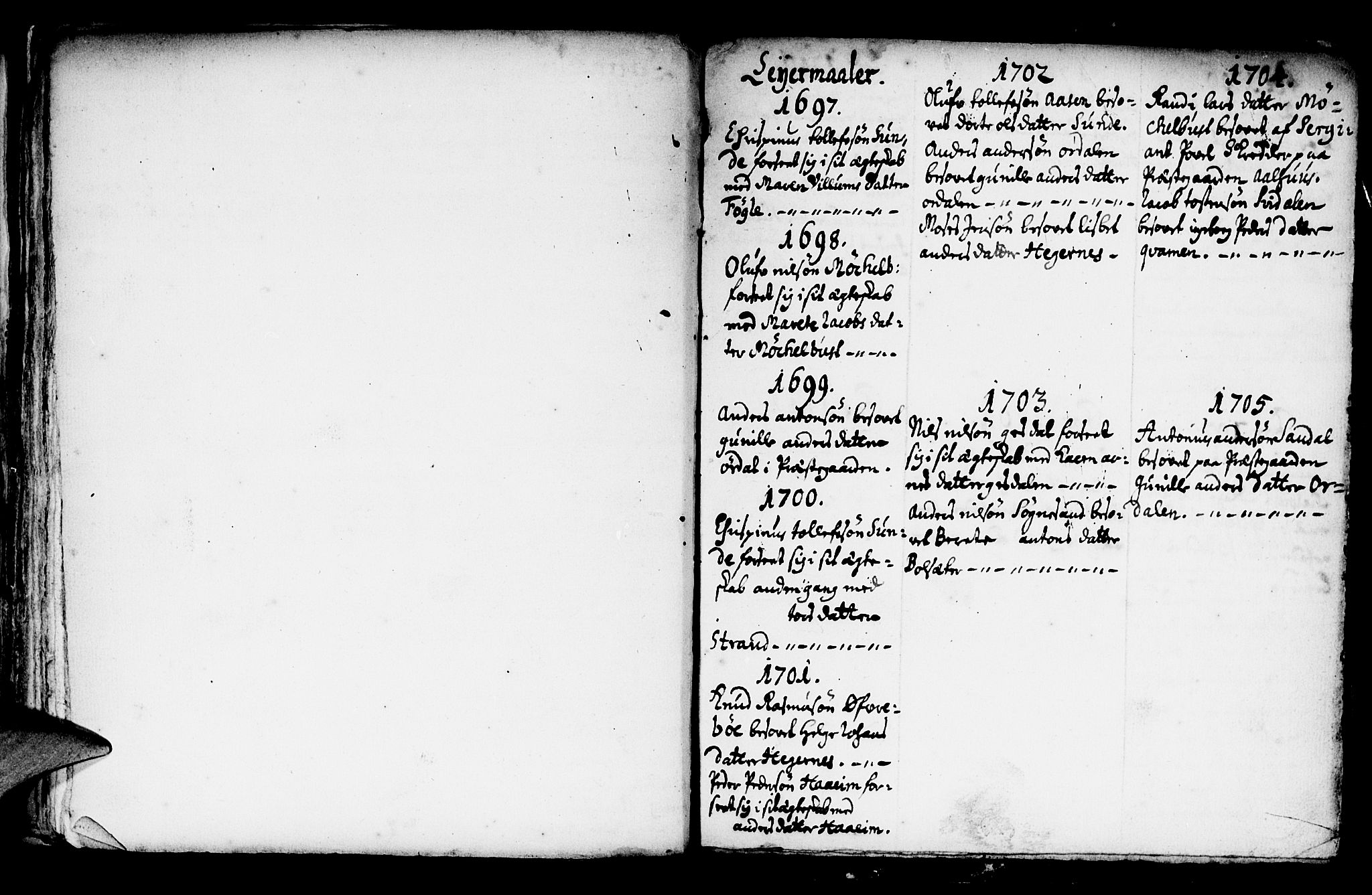 Jølster sokneprestembete, AV/SAB-A-80701/H/Haa/Haaa/L0001: Ministerialbok nr. A 1, 1696-1728