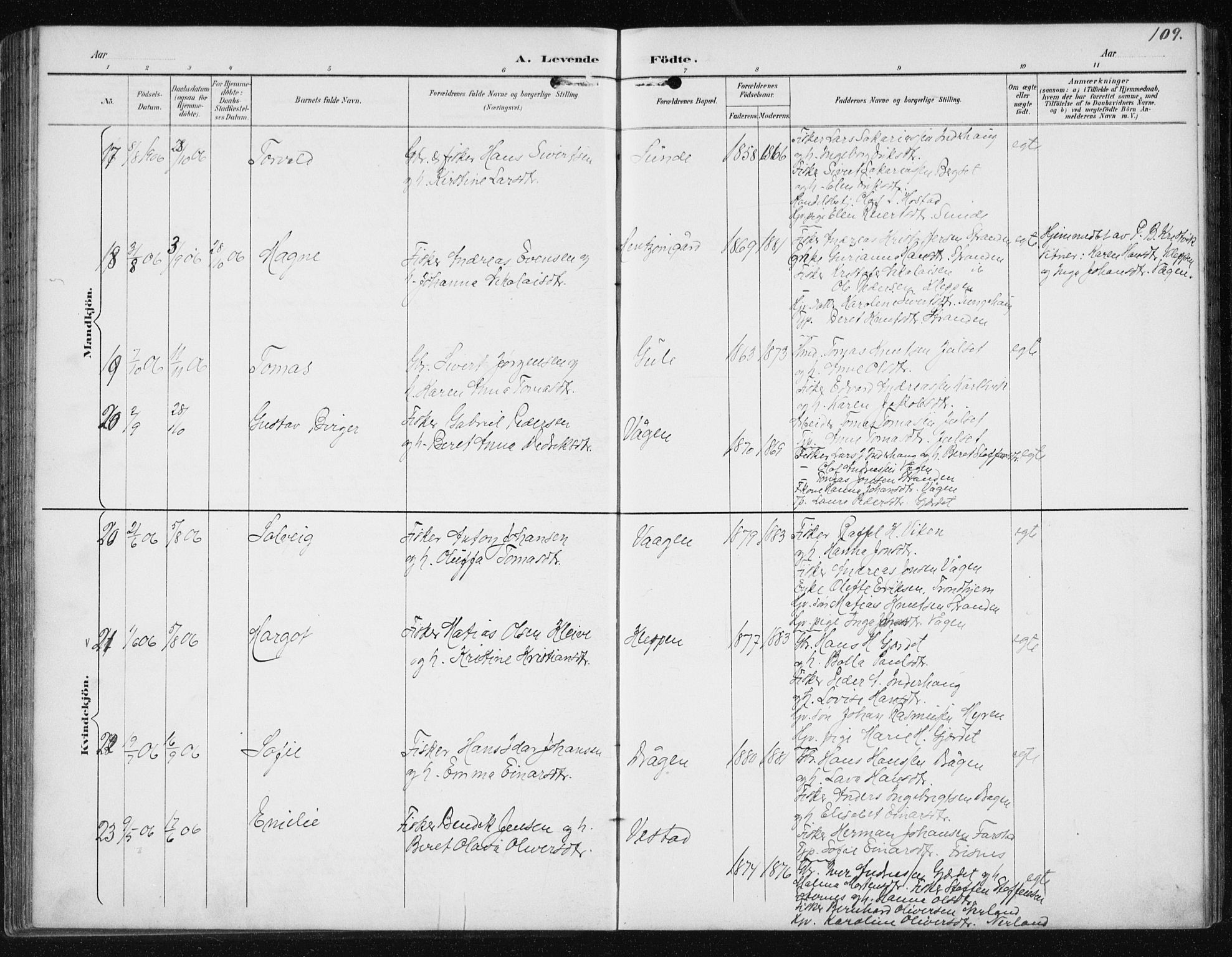 Ministerialprotokoller, klokkerbøker og fødselsregistre - Møre og Romsdal, AV/SAT-A-1454/566/L0773: Klokkerbok nr. 566C02, 1892-1909, s. 109