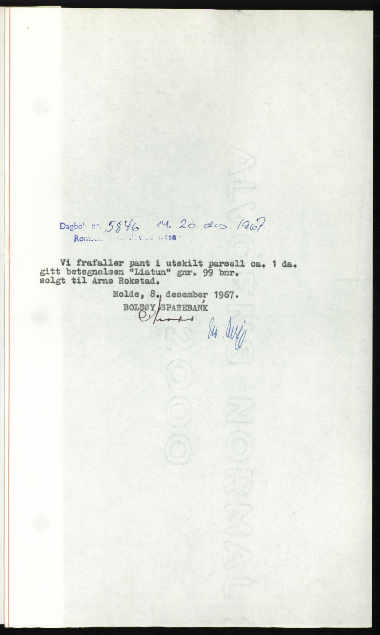 Romsdal sorenskriveri, SAT/A-4149/1/2/2C: Pantebok nr. B4, 1948-1949, Dagboknr: 5846/1967