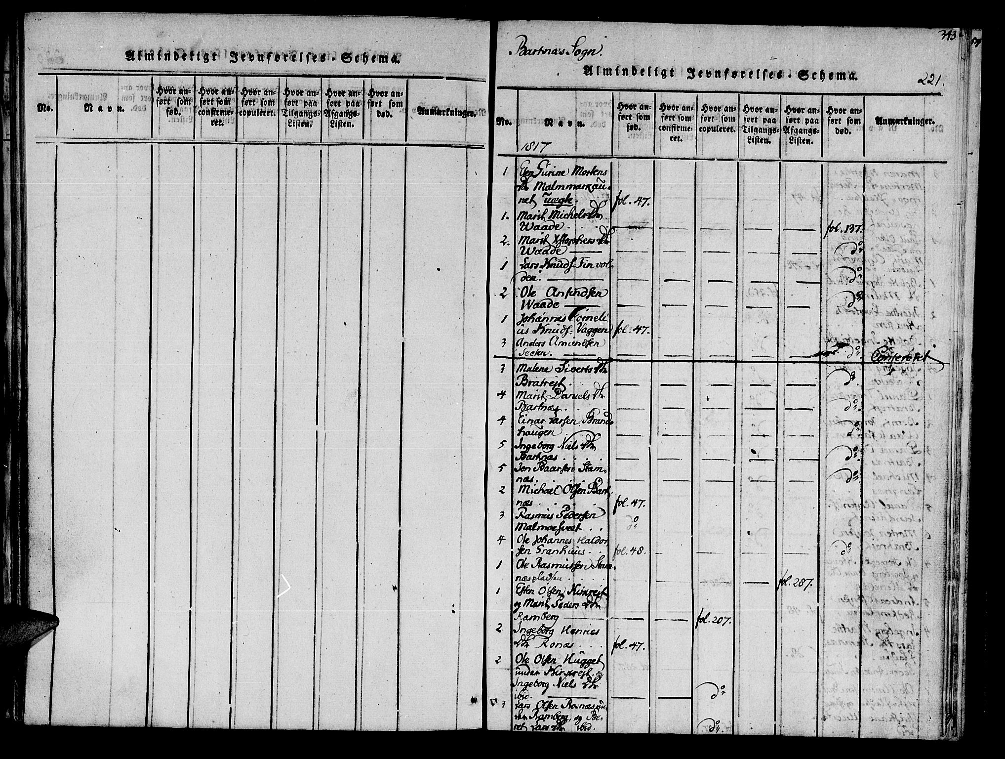 Ministerialprotokoller, klokkerbøker og fødselsregistre - Nord-Trøndelag, SAT/A-1458/741/L0387: Ministerialbok nr. 741A03 /2, 1817-1822, s. 221