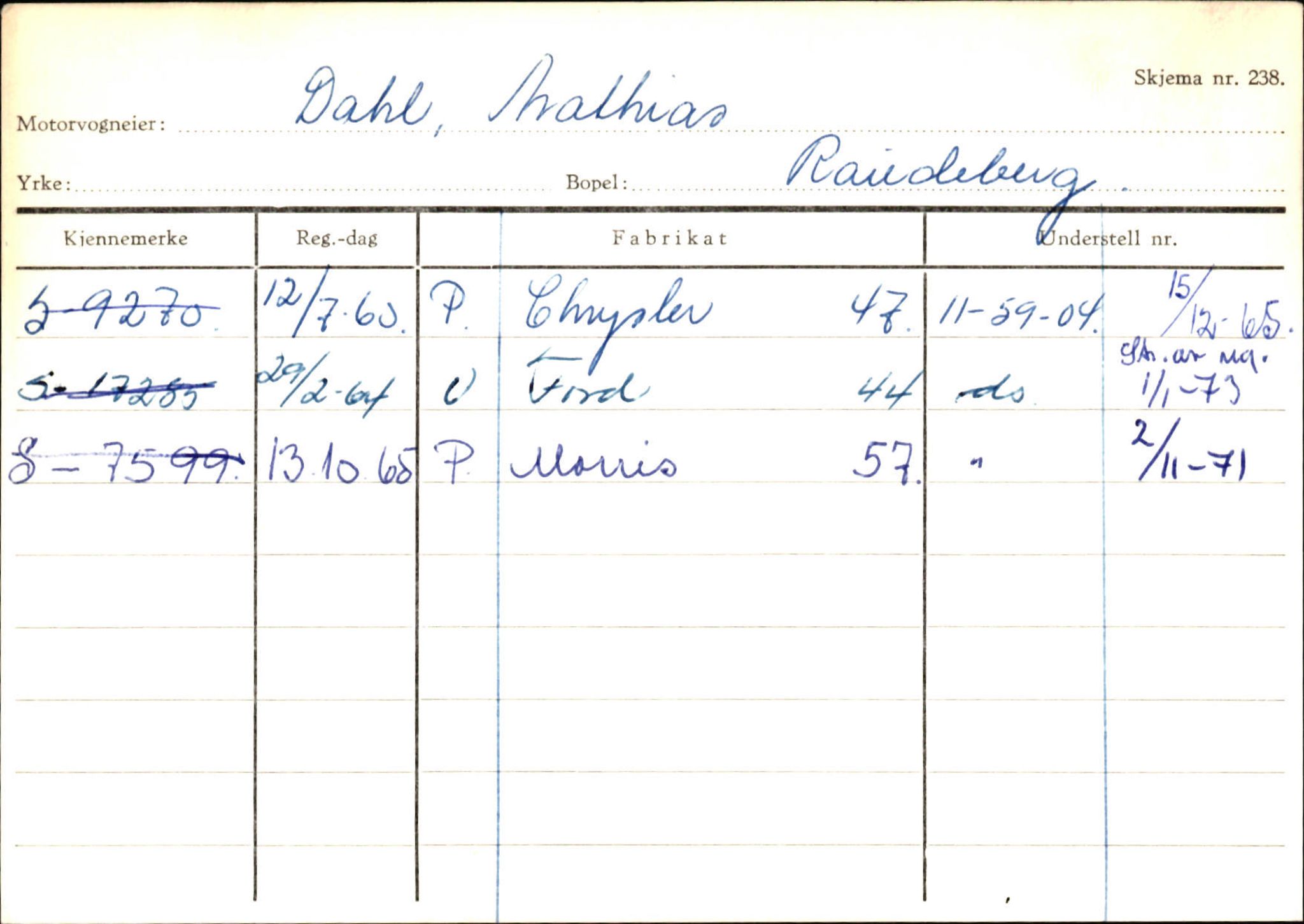 Statens vegvesen, Sogn og Fjordane vegkontor, AV/SAB-A-5301/4/F/L0144: Registerkort Vågsøy A-R, 1945-1975, s. 339