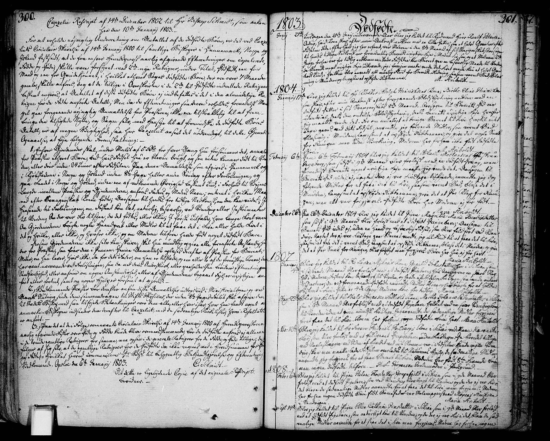 Skien kirkebøker, AV/SAKO-A-302/F/Fa/L0004: Ministerialbok nr. 4, 1792-1814, s. 300-301