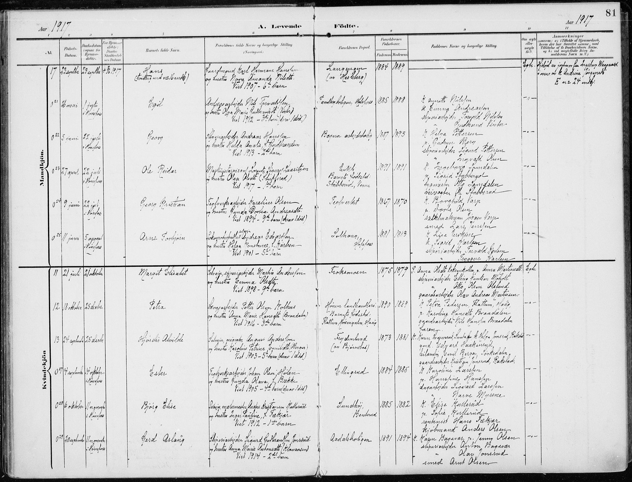 Norderhov kirkebøker, AV/SAKO-A-237/F/Fa/L0017: Ministerialbok nr. 17, 1903-1919, s. 81