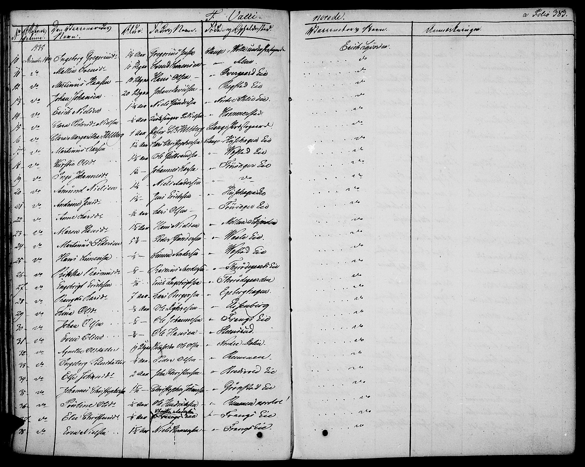 Stange prestekontor, AV/SAH-PREST-002/K/L0009: Ministerialbok nr. 9, 1826-1835, s. 383