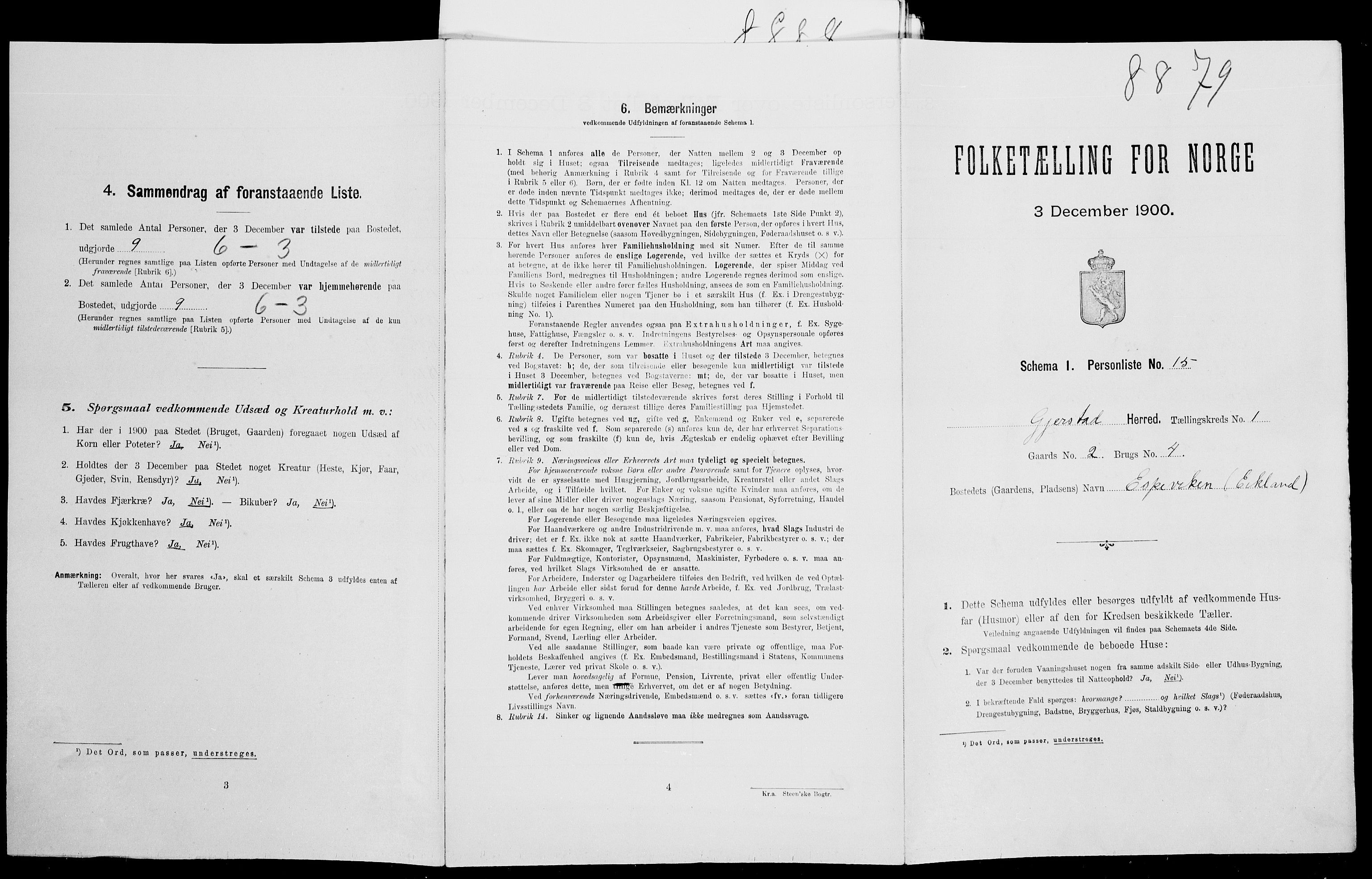 SAK, Folketelling 1900 for 0911 Gjerstad herred, 1900, s. 114