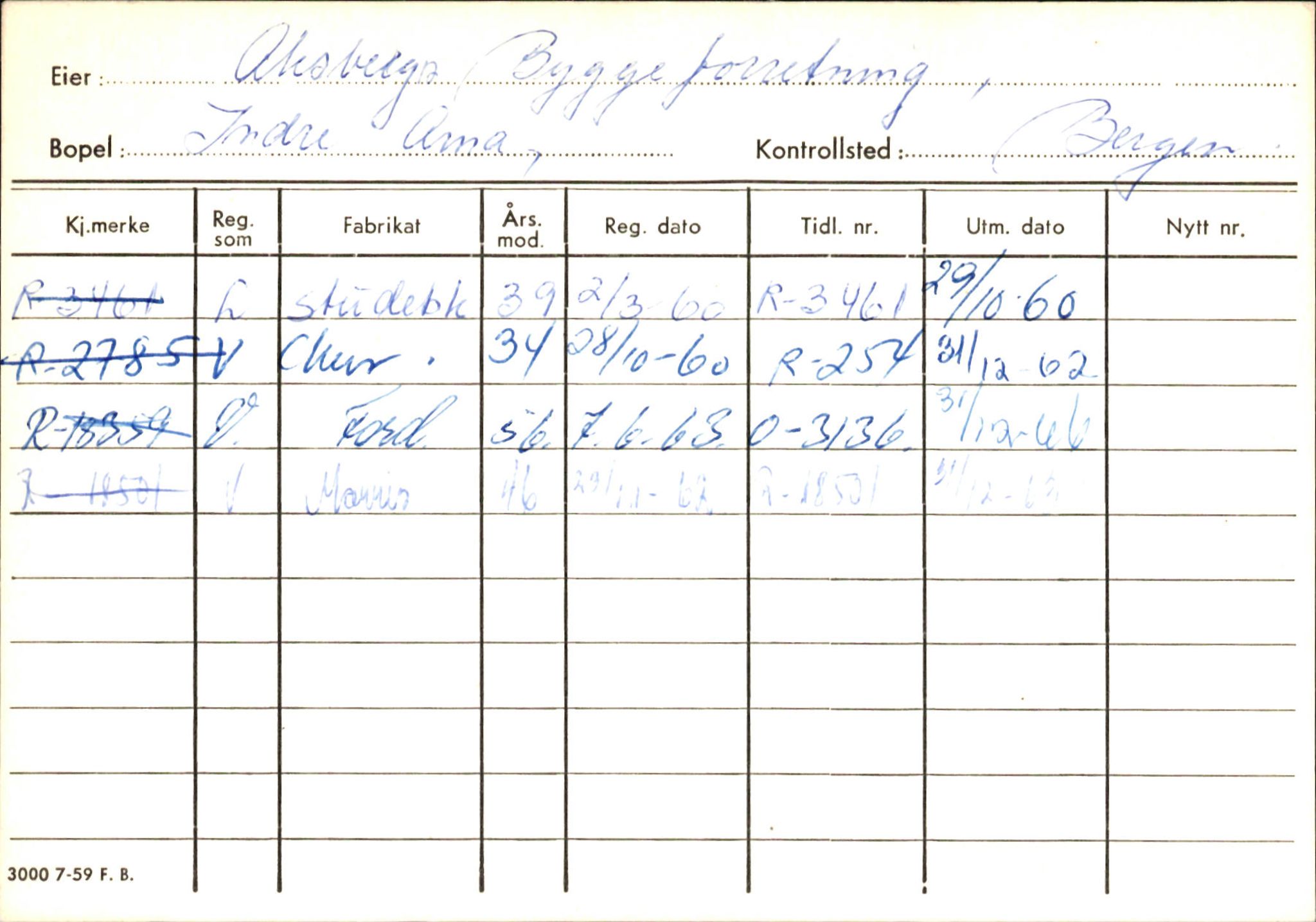 Statens vegvesen, Hordaland vegkontor, AV/SAB-A-5201/2/Ha/L0001: R-eierkort A, 1920-1971, s. 198