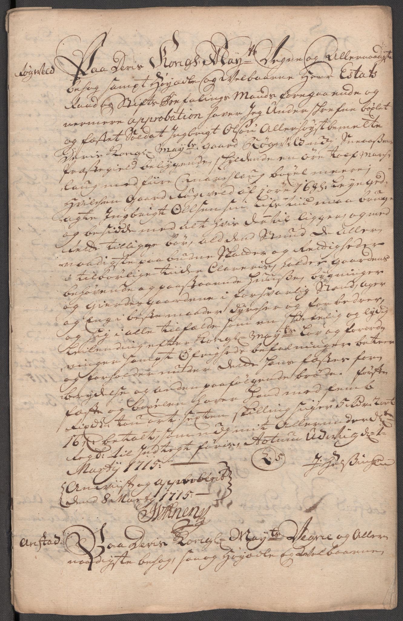 Rentekammeret inntil 1814, Reviderte regnskaper, Fogderegnskap, RA/EA-4092/R63/L4323: Fogderegnskap Inderøy, 1715, s. 255