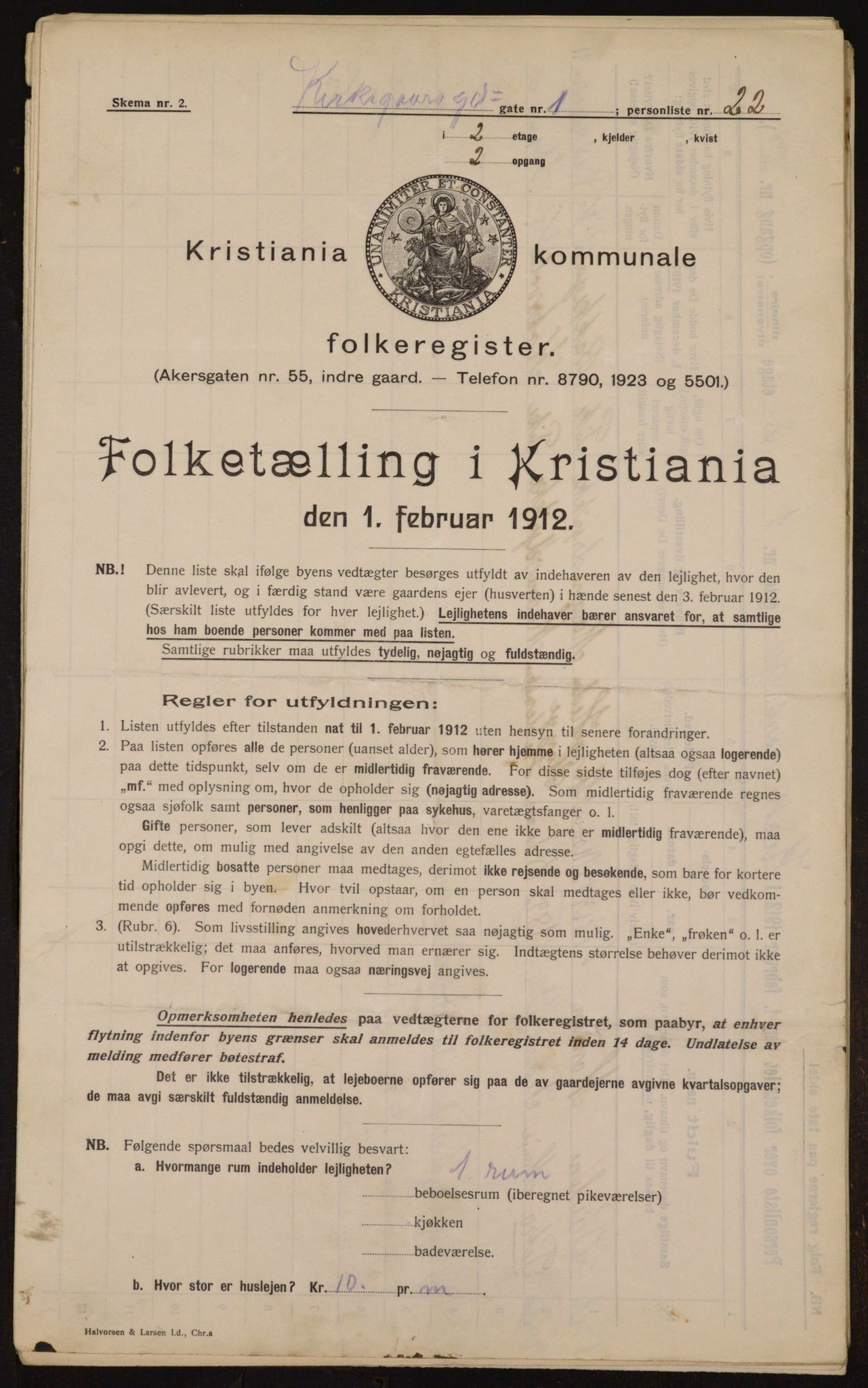 OBA, Kommunal folketelling 1.2.1912 for Kristiania, 1912, s. 50293