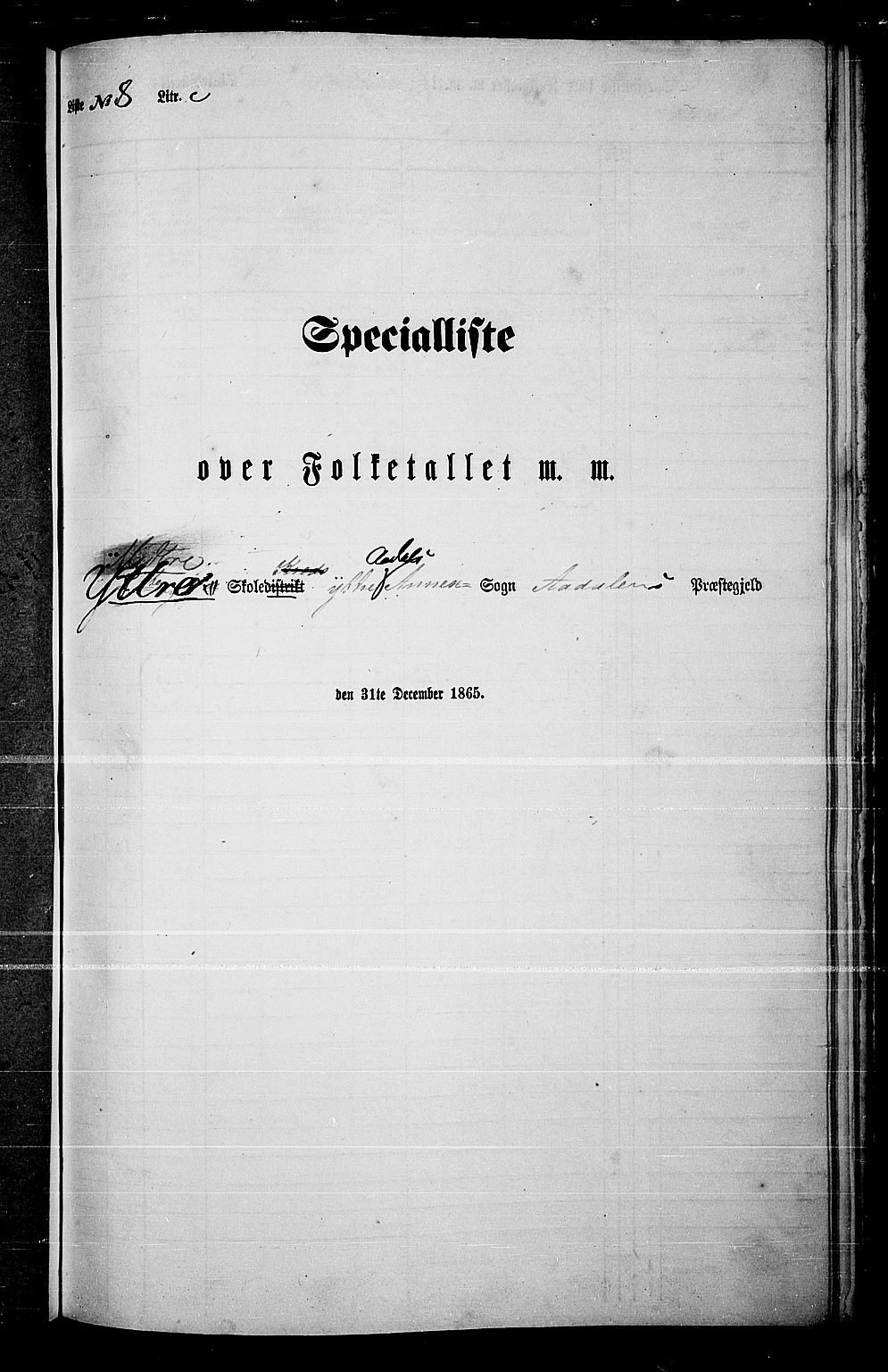 RA, Folketelling 1865 for 0614P Ådal prestegjeld, 1865, s. 76