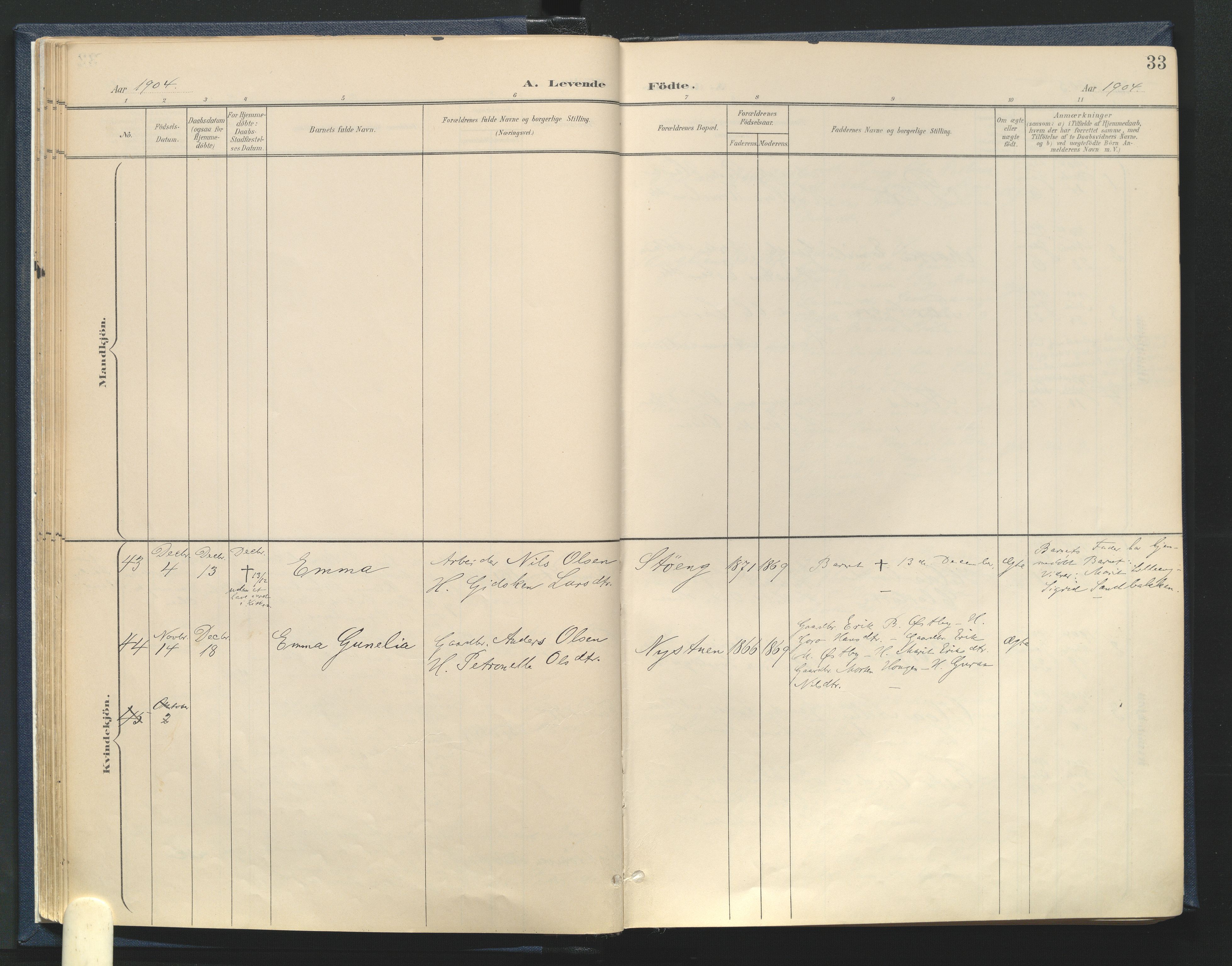 Tynset prestekontor, AV/SAH-PREST-058/H/Ha/Haa/L0025: Ministerialbok nr. 25, 1900-1914, s. 33