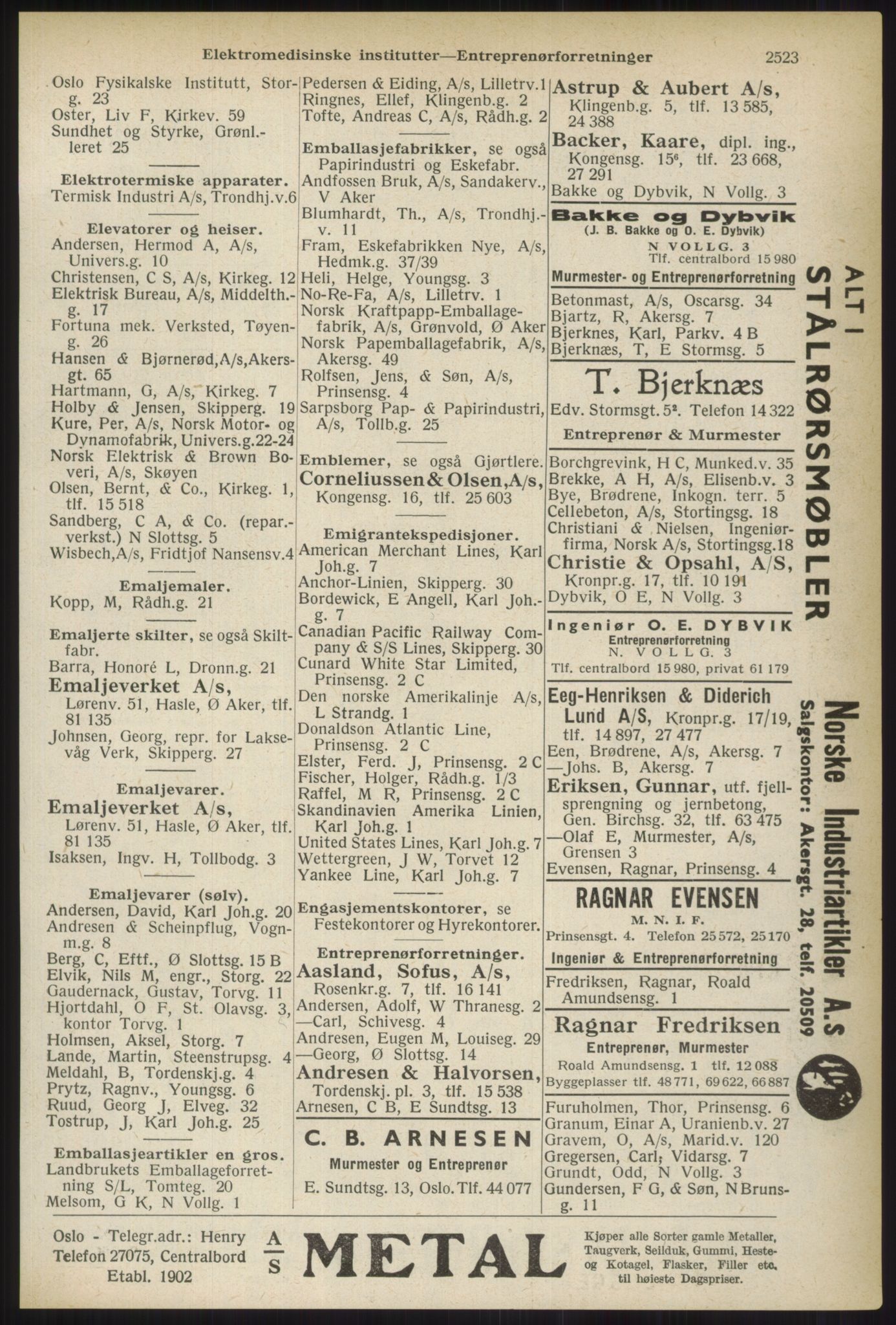 Kristiania/Oslo adressebok, PUBL/-, 1937, s. 2523