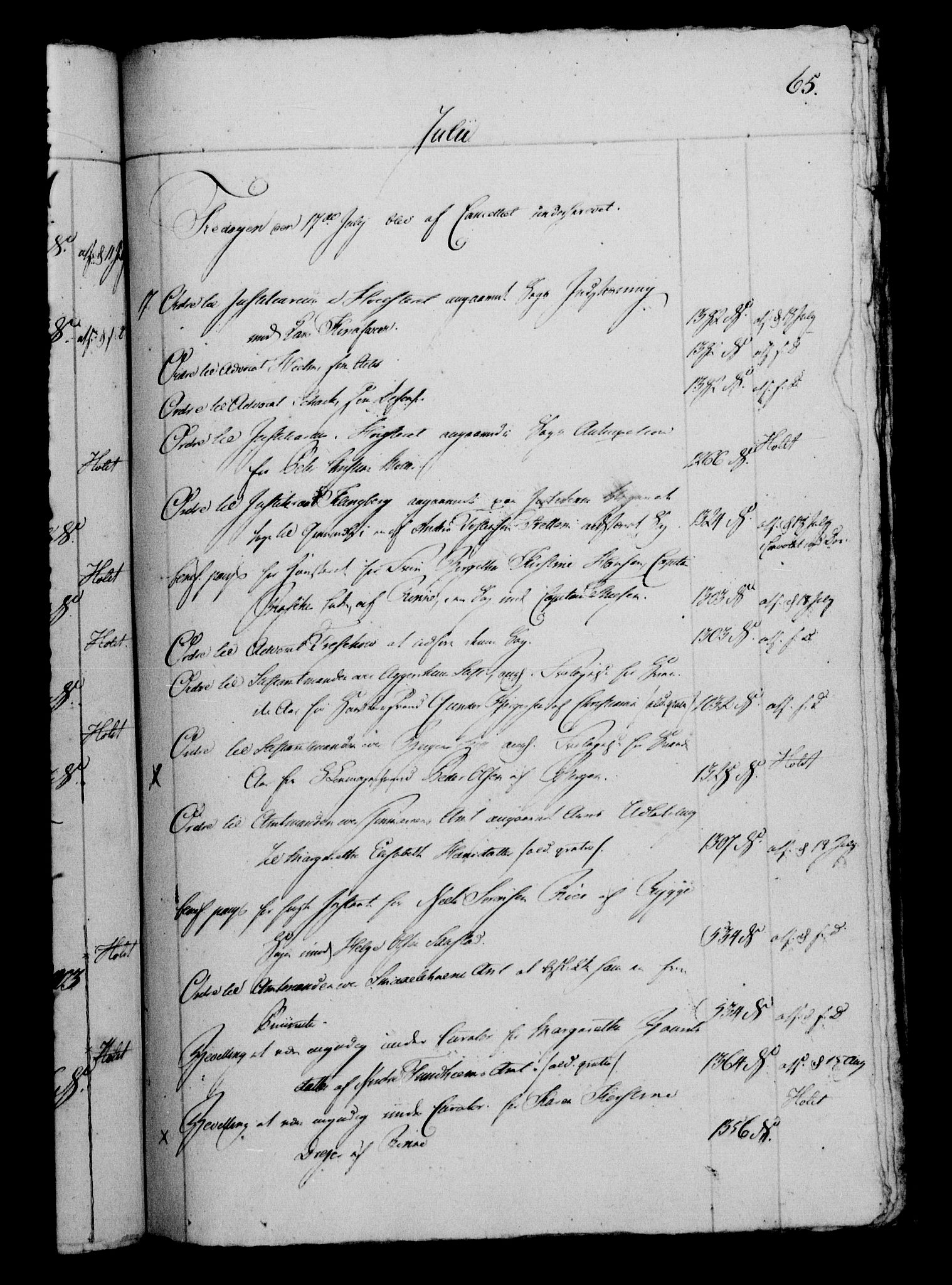 Danske Kanselli 1800-1814, AV/RA-EA-3024/H/Hf/Hfb/Hfbc/L0013: Underskrivelsesbok m. register, 1812, s. 65