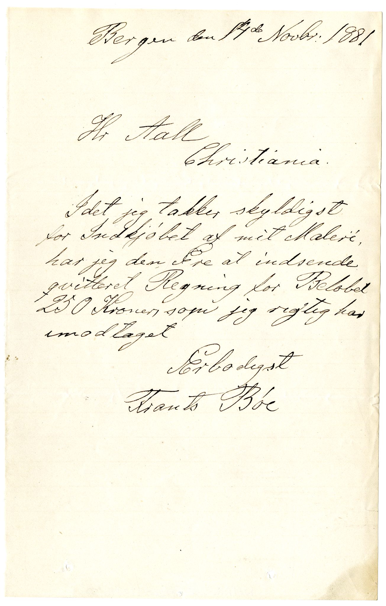 Diderik Maria Aalls brevsamling, NF/Ark-1023/F/L0002: D.M. Aalls brevsamling. B - C, 1799-1889, s. 239