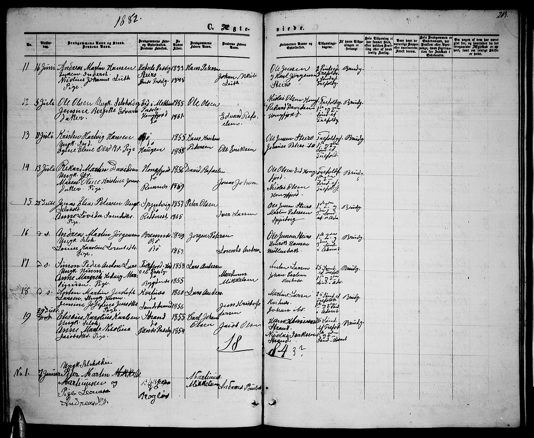 Ministerialprotokoller, klokkerbøker og fødselsregistre - Nordland, SAT/A-1459/895/L1381: Klokkerbok nr. 895C03, 1864-1885, s. 213