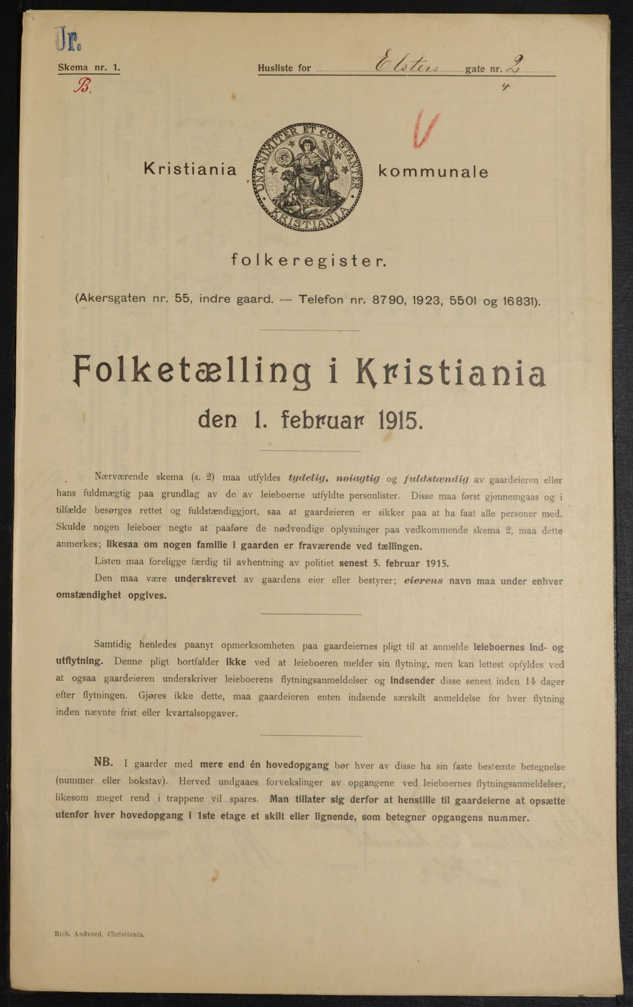 OBA, Kommunal folketelling 1.2.1915 for Kristiania, 1915, s. 20426