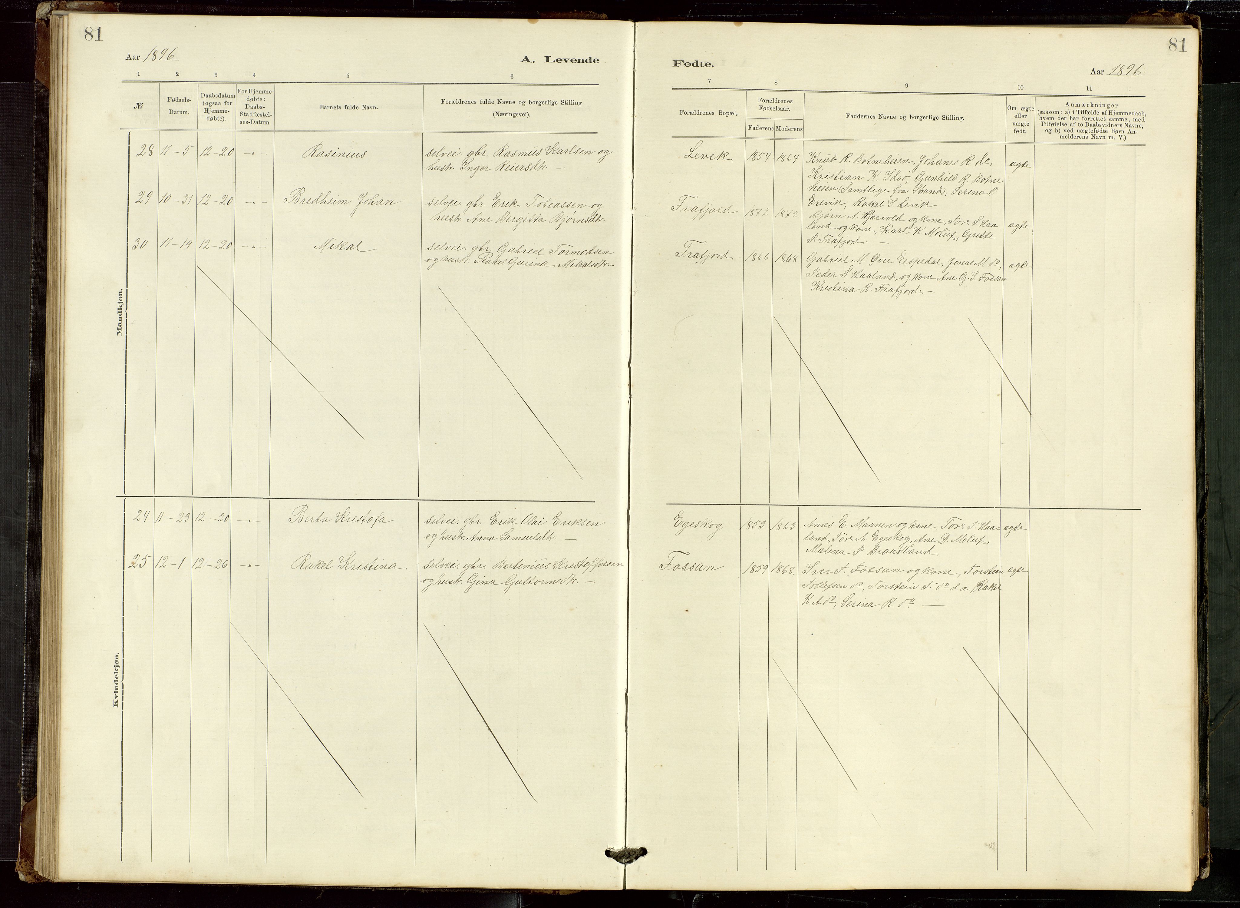 Høgsfjord sokneprestkontor, AV/SAST-A-101624/H/Ha/Hab/L0009: Klokkerbok nr. B 9, 1883-1920, s. 81