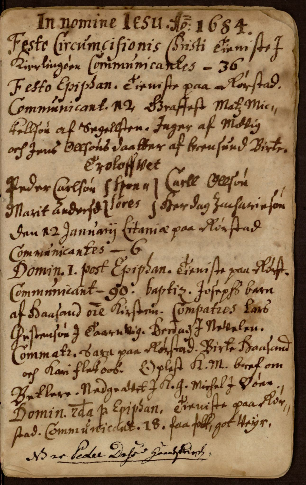 Spesialsamlingene, NTNU/SPESIALSAMLINGENE/M/XA-Oct-90: Annen kirkebok nr. XA Oct. 90, 1683-1685