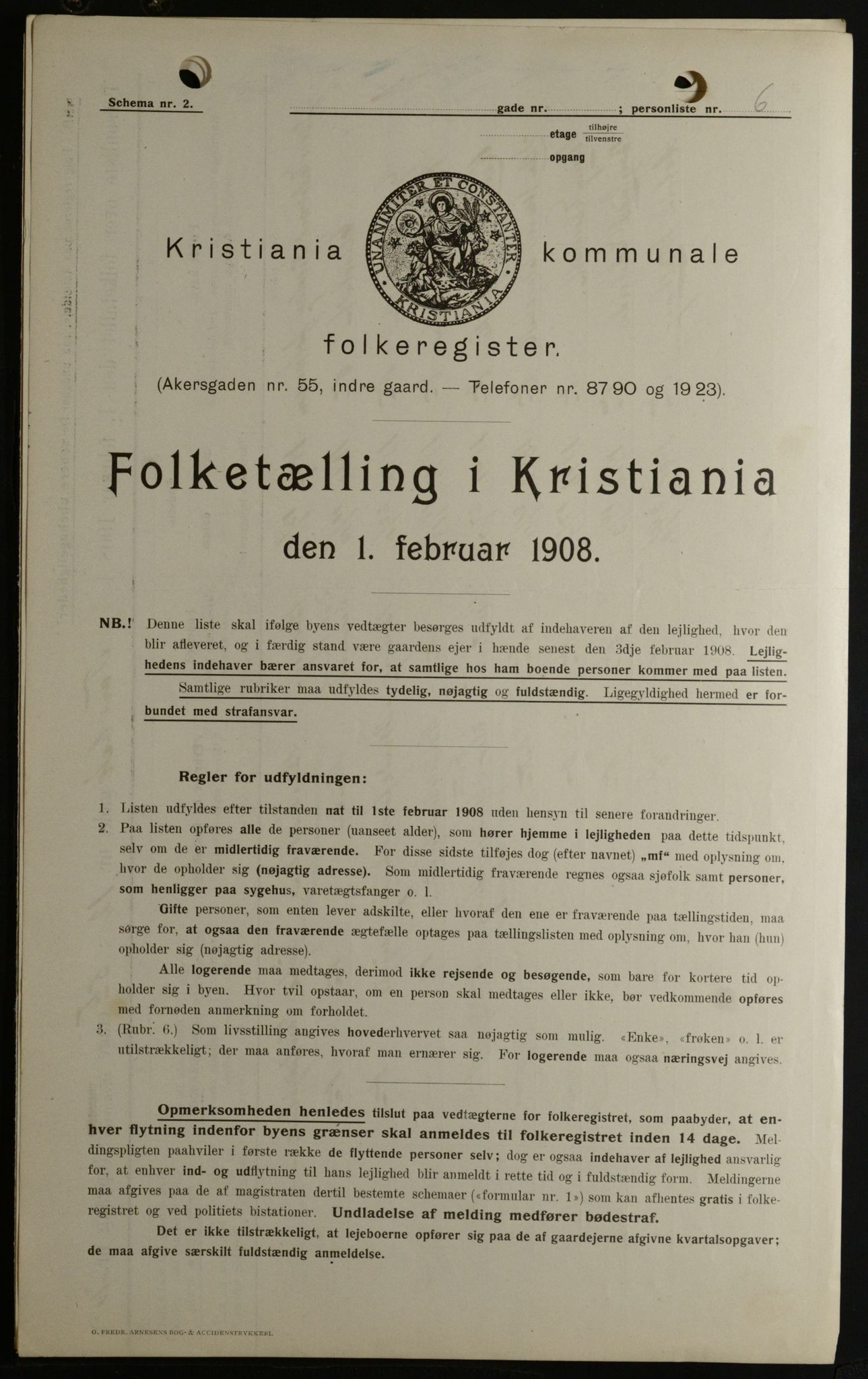 OBA, Kommunal folketelling 1.2.1908 for Kristiania kjøpstad, 1908, s. 103630