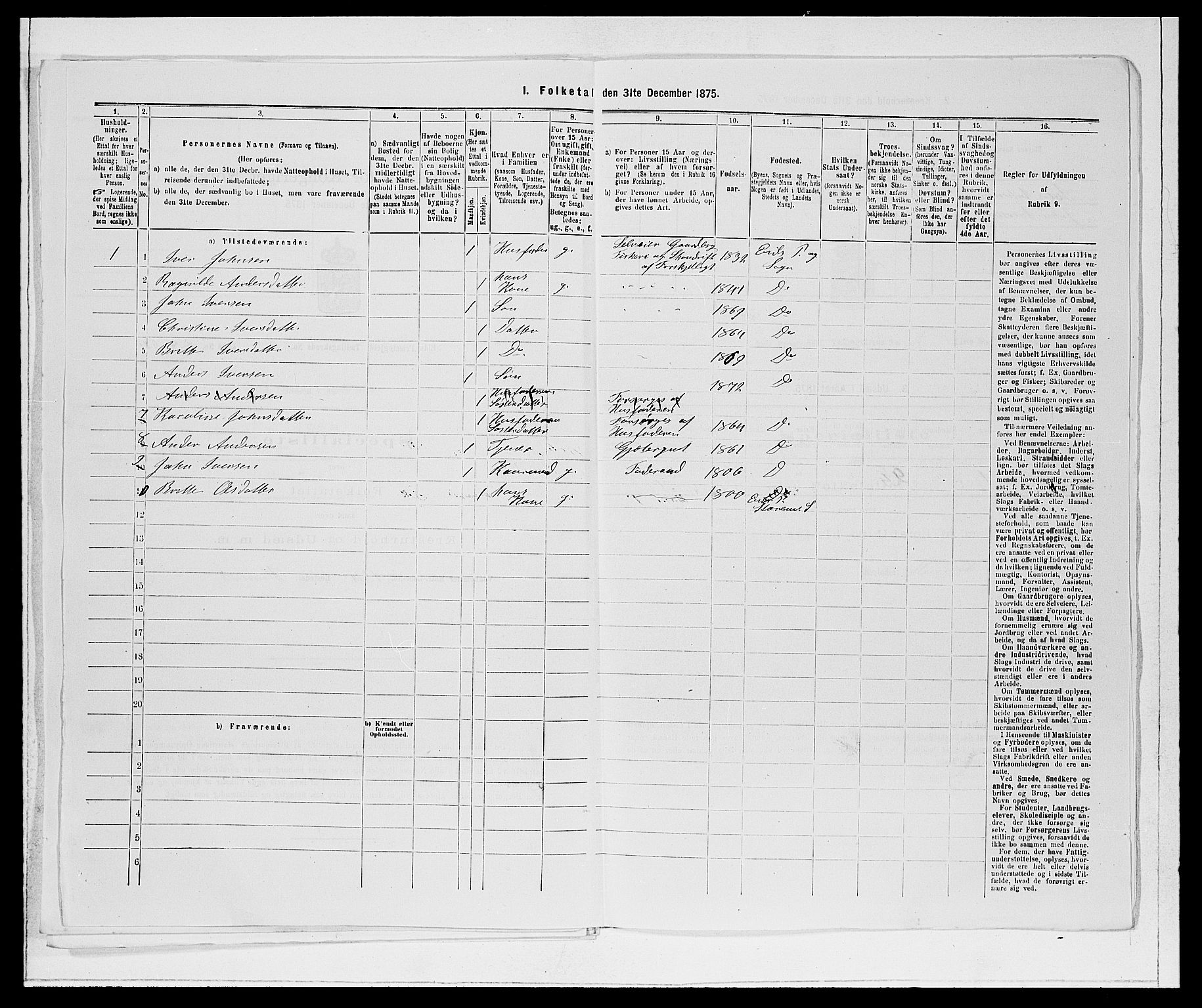 SAB, Folketelling 1875 for 1443P Eid prestegjeld, 1875, s. 221