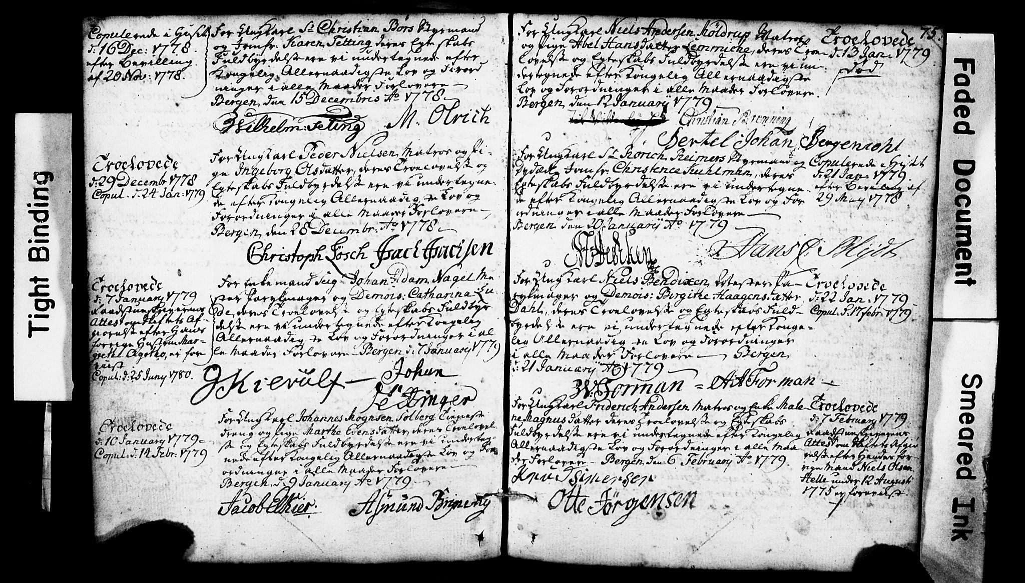 Domkirken sokneprestembete, SAB/A-74801: Forlovererklæringer nr. II.5.1, 1767-1792, s. 75