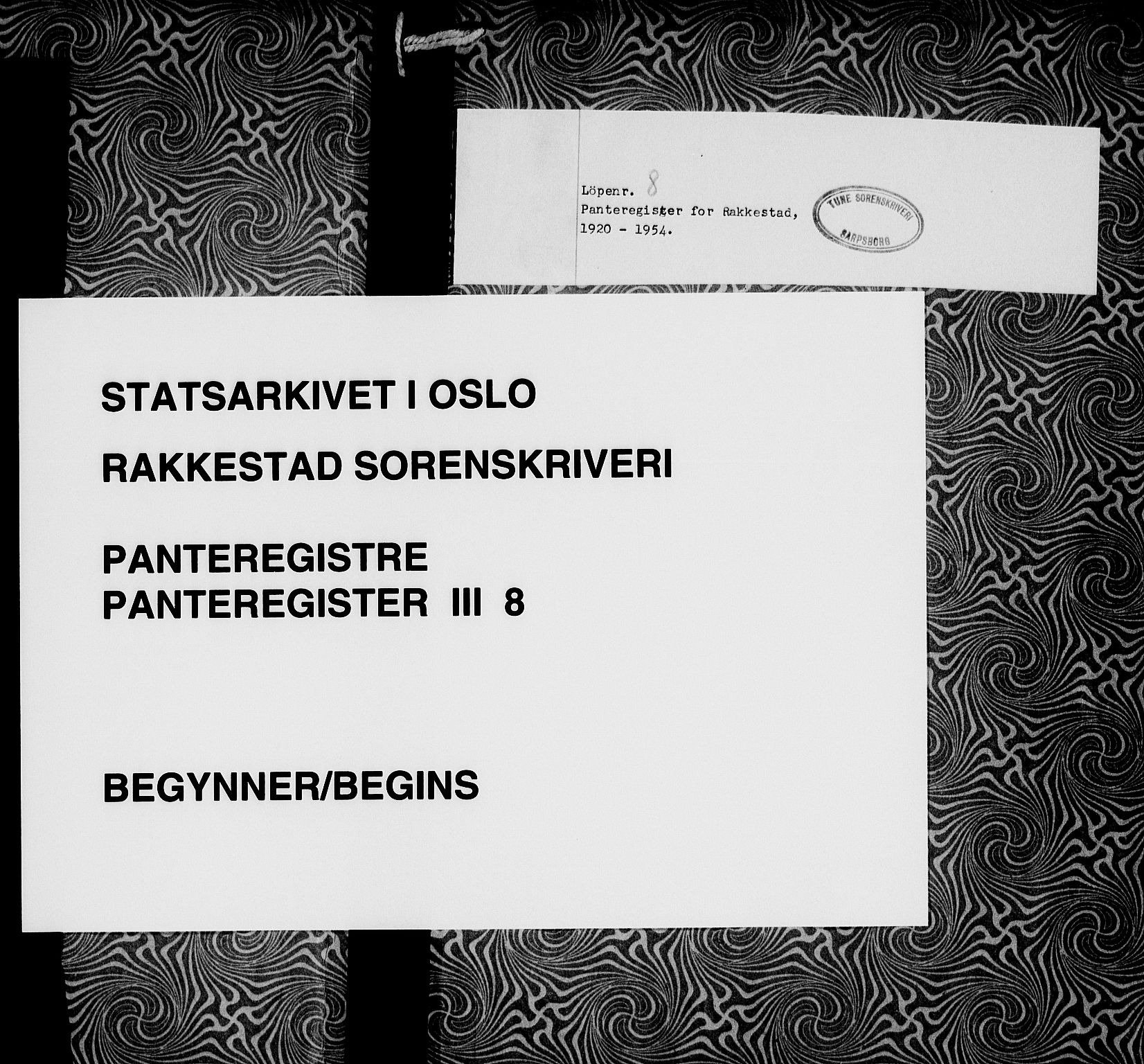 Rakkestad sorenskriveri, SAO/A-10686/G/Ga/Gac/L0008: Panteregister nr. III 8, 1920-1954