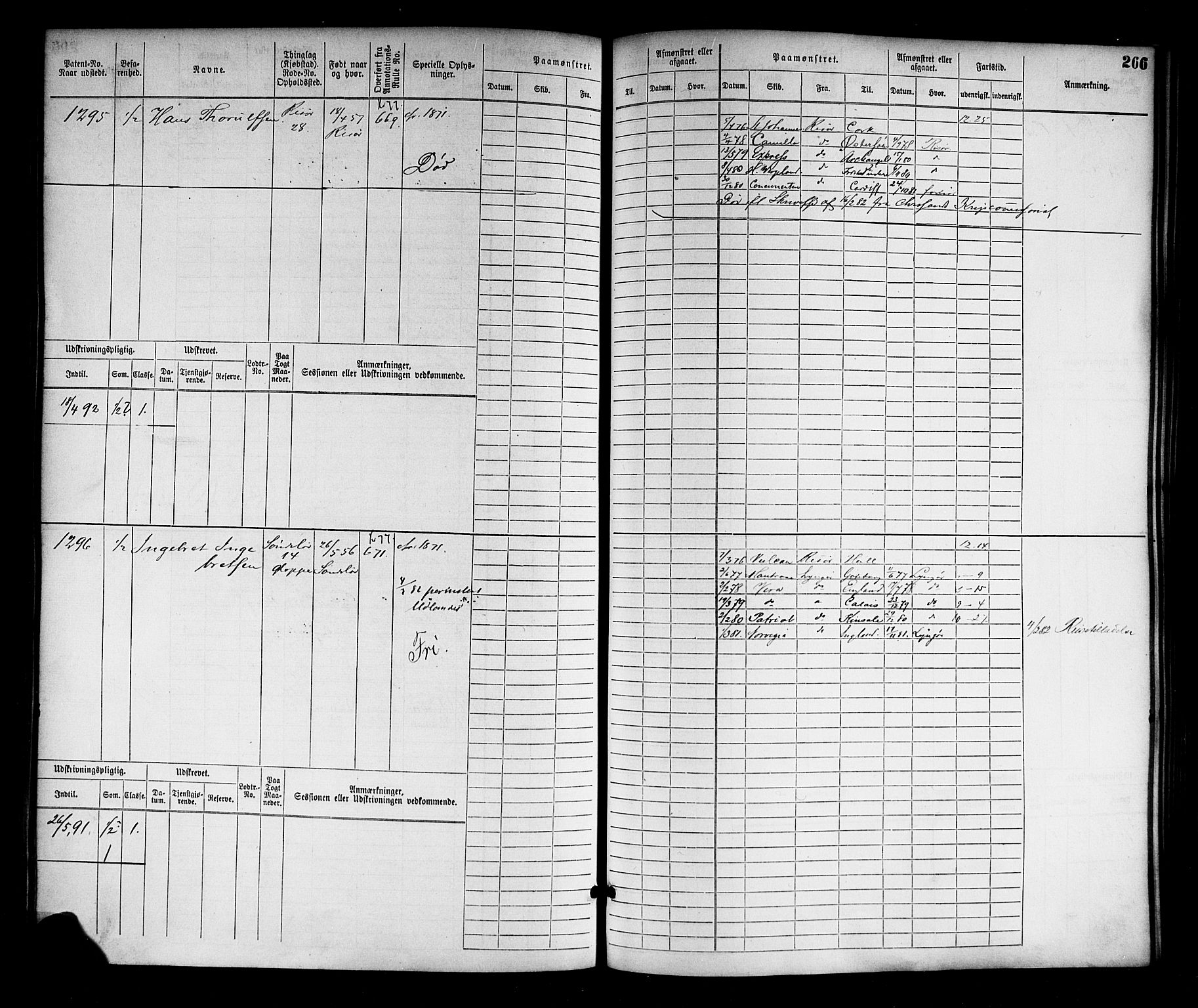 Risør mønstringskrets, AV/SAK-2031-0010/F/Fb/L0003: Hovedrulle nr 767-1528, Q-3, 1868-1910, s. 269