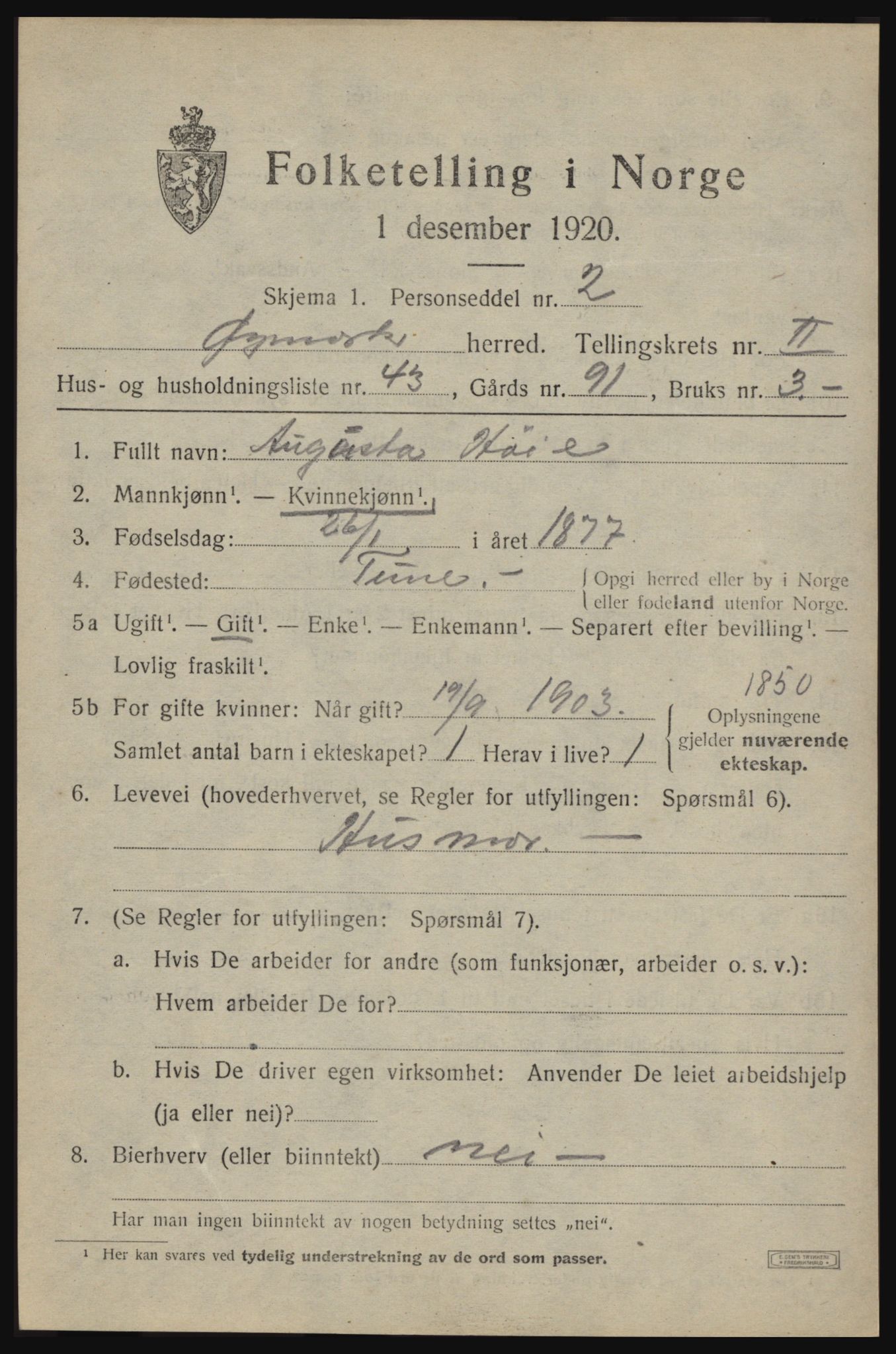 SAO, Folketelling 1920 for 0119 Øymark herred, 1920, s. 1715