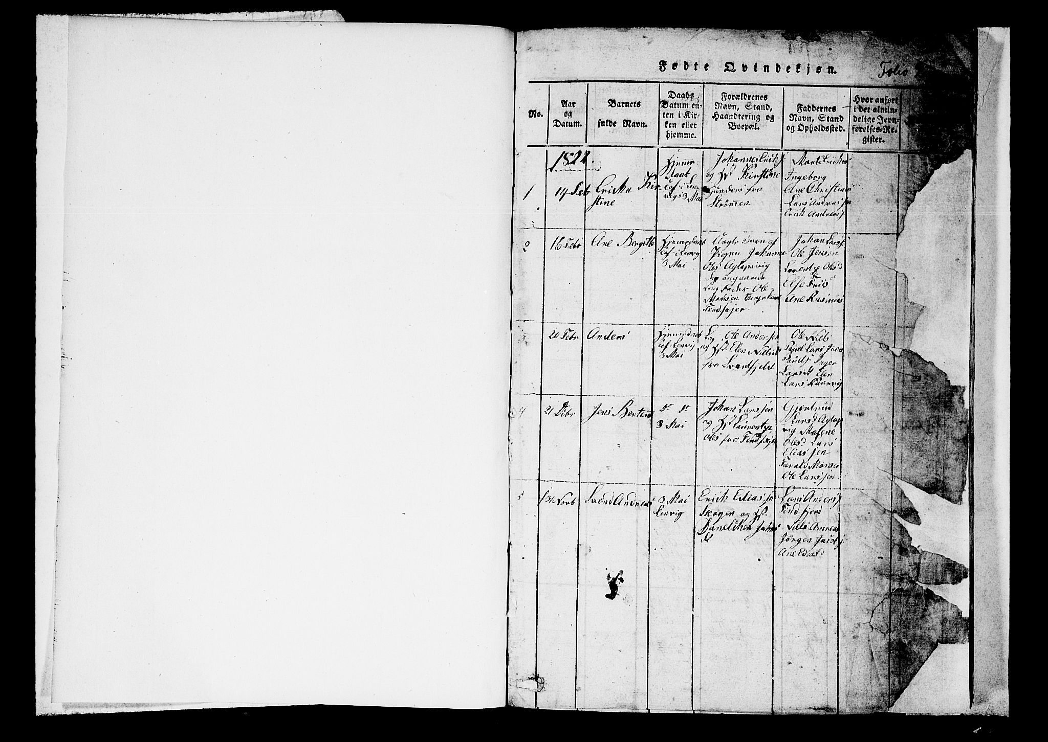 Lenvik sokneprestembete, SATØ/S-1310/H/Ha/Hab/L0001klokker: Klokkerbok nr. 1, 1822-1837, s. 2