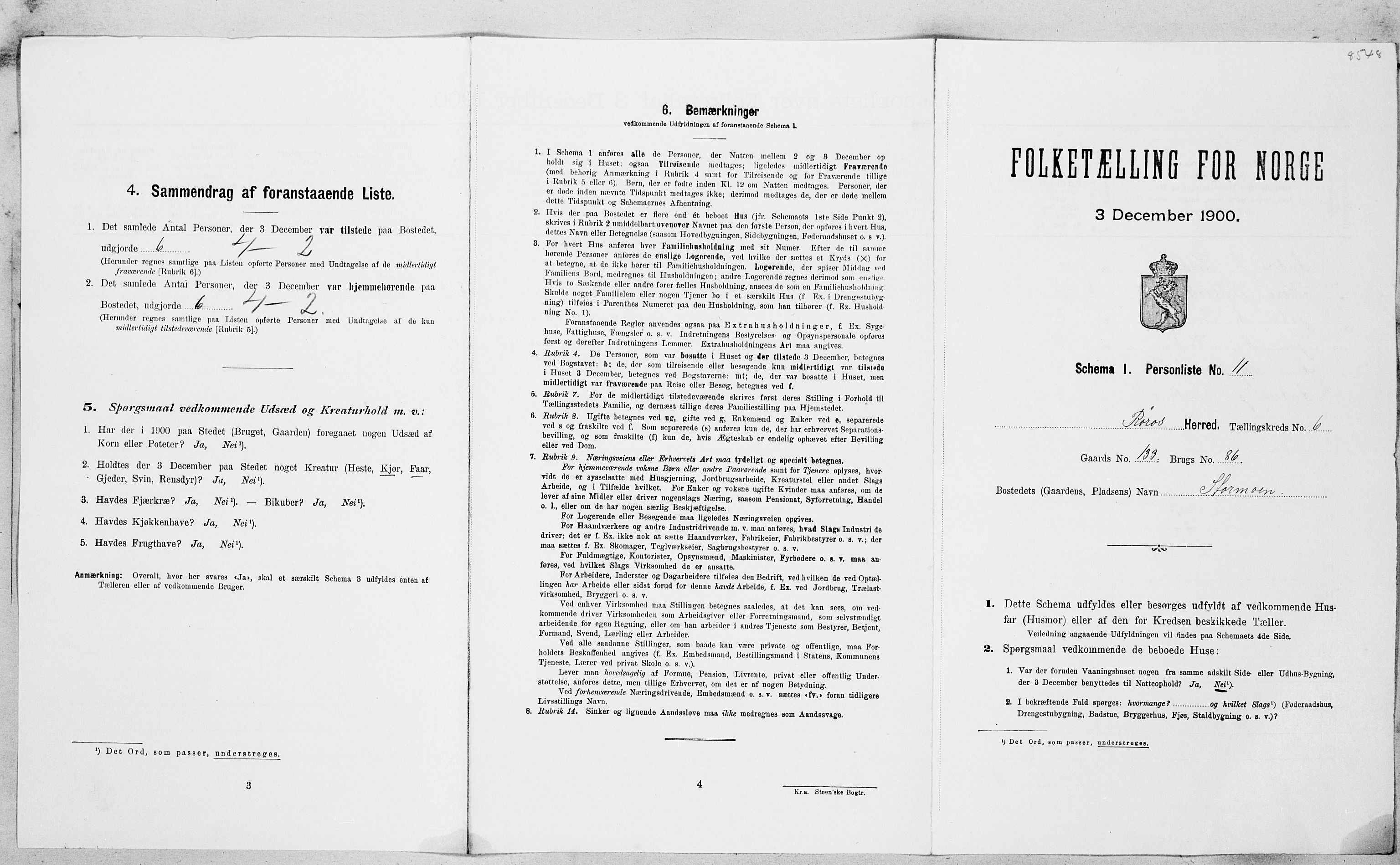 SAT, Folketelling 1900 for 1640 Røros herred, 1900, s. 786